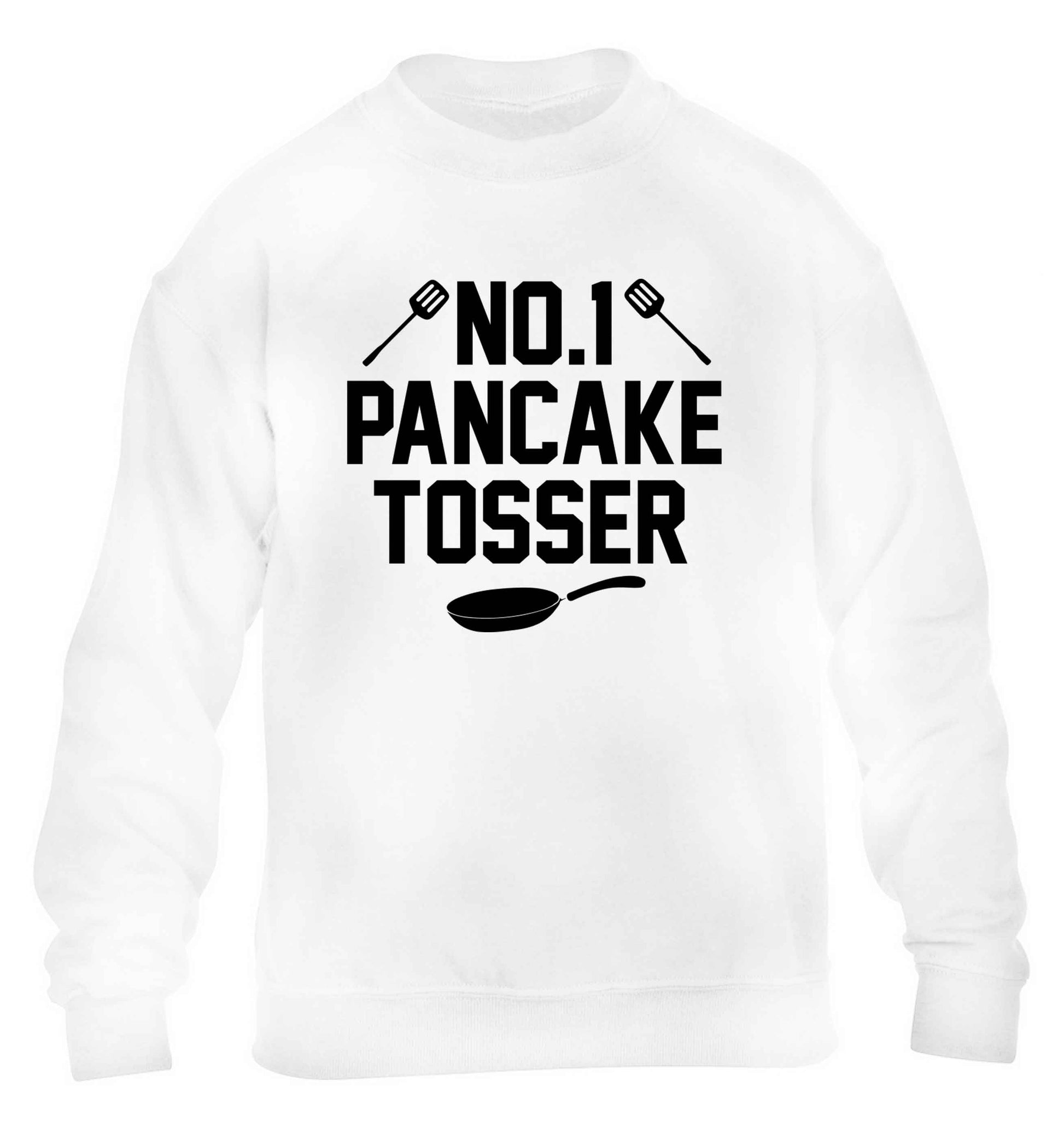 No.1 Pancake tosser children's white sweater 12-13 Years