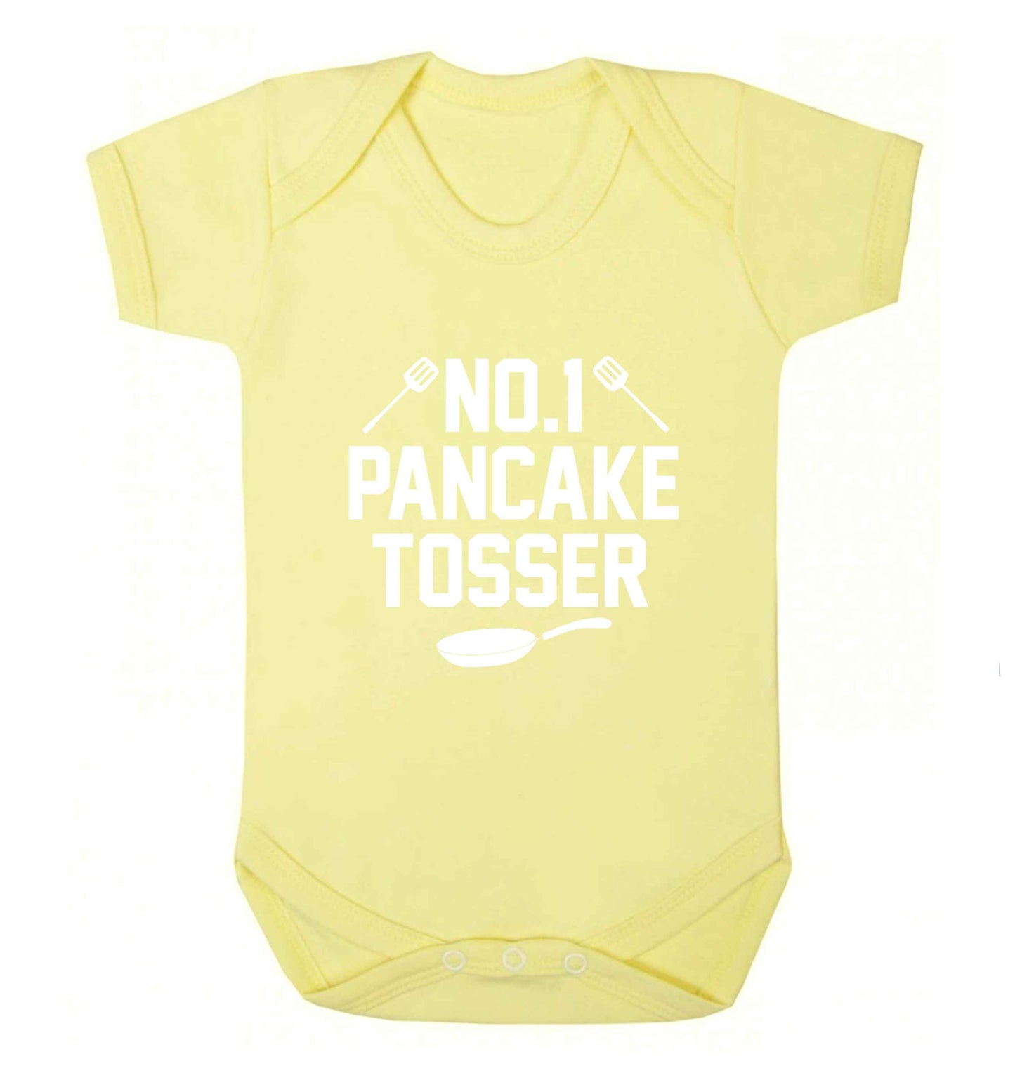 No.1 Pancake tosser baby vest pale yellow 18-24 months