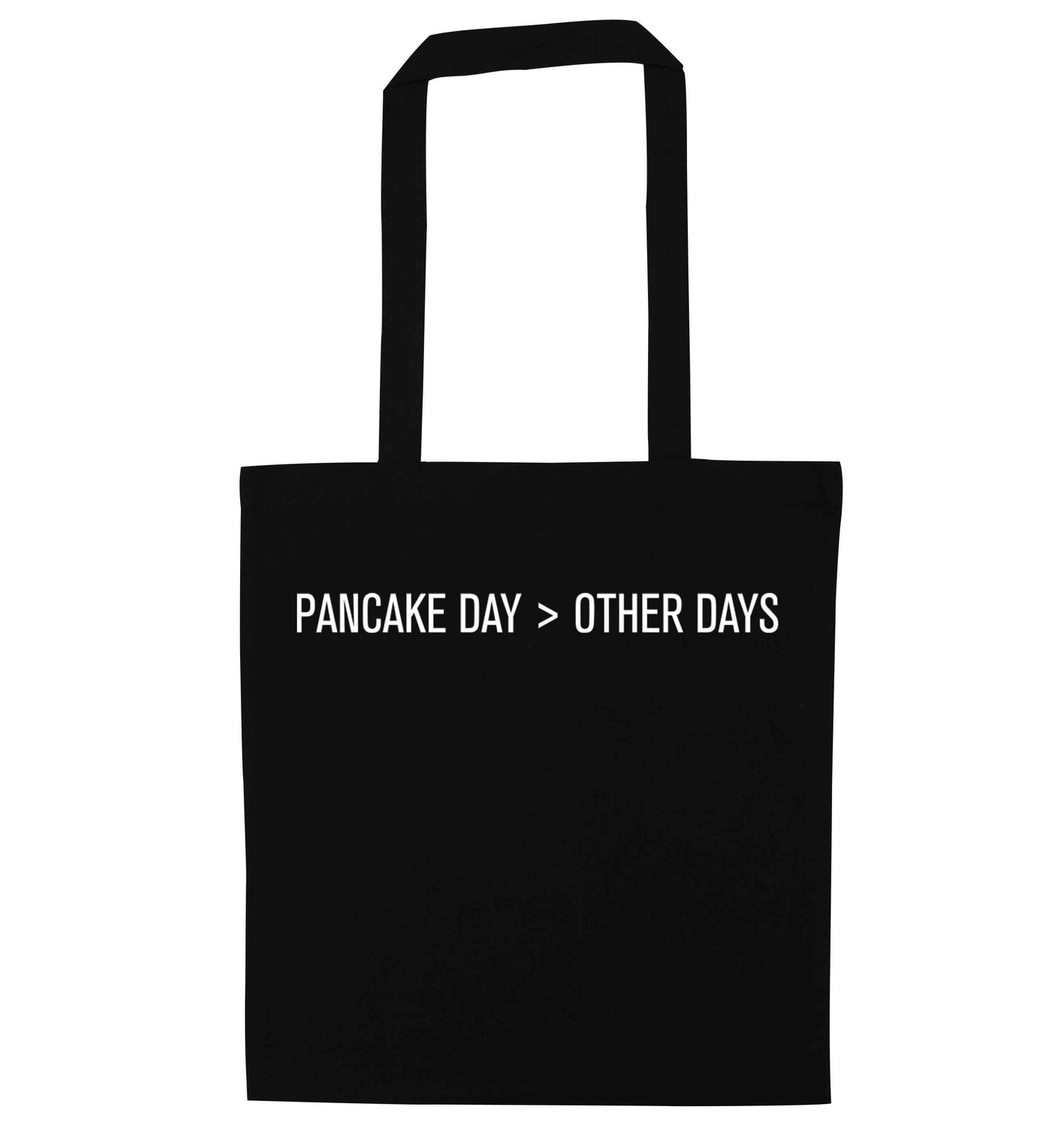 Pancake day > other days black tote bag