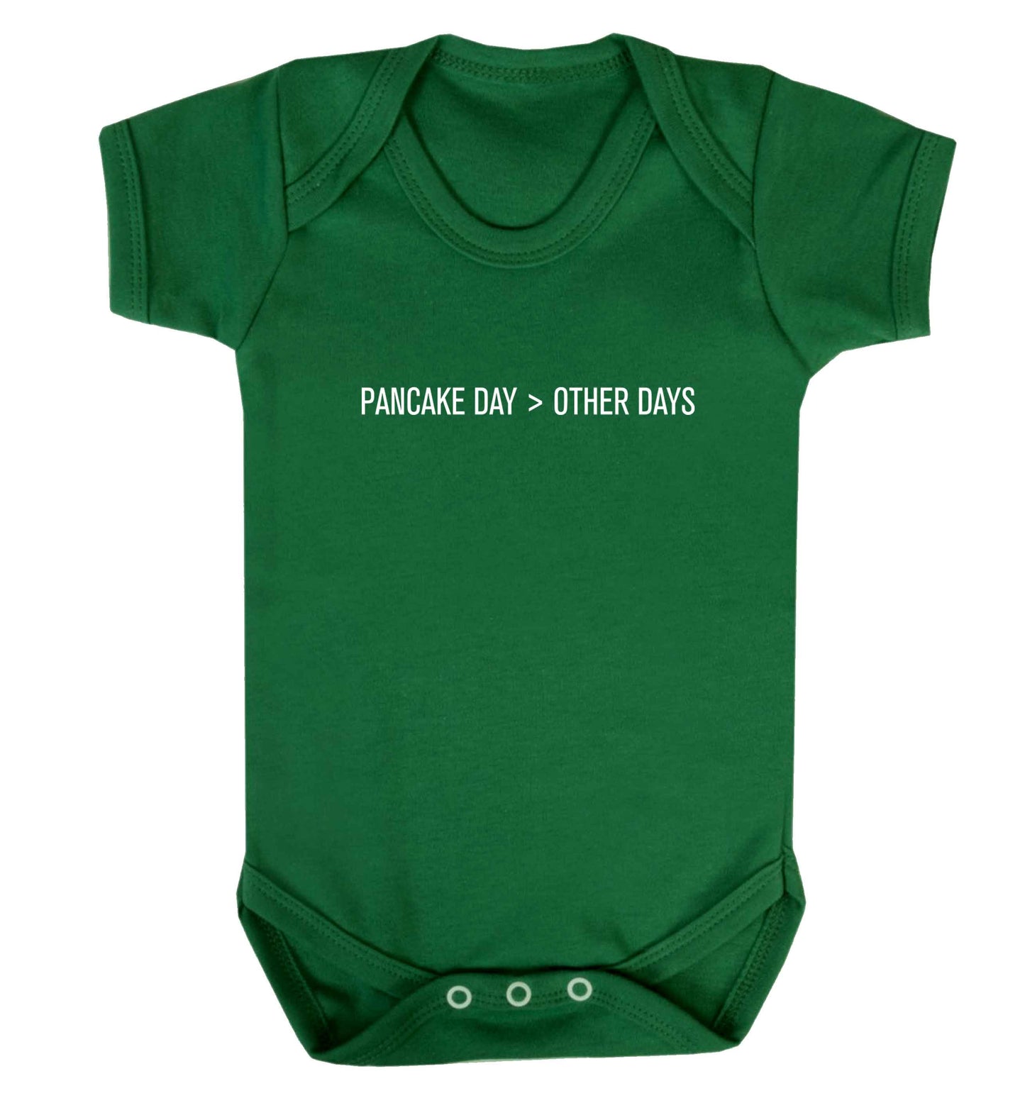 Pancake day > other days baby vest green 18-24 months