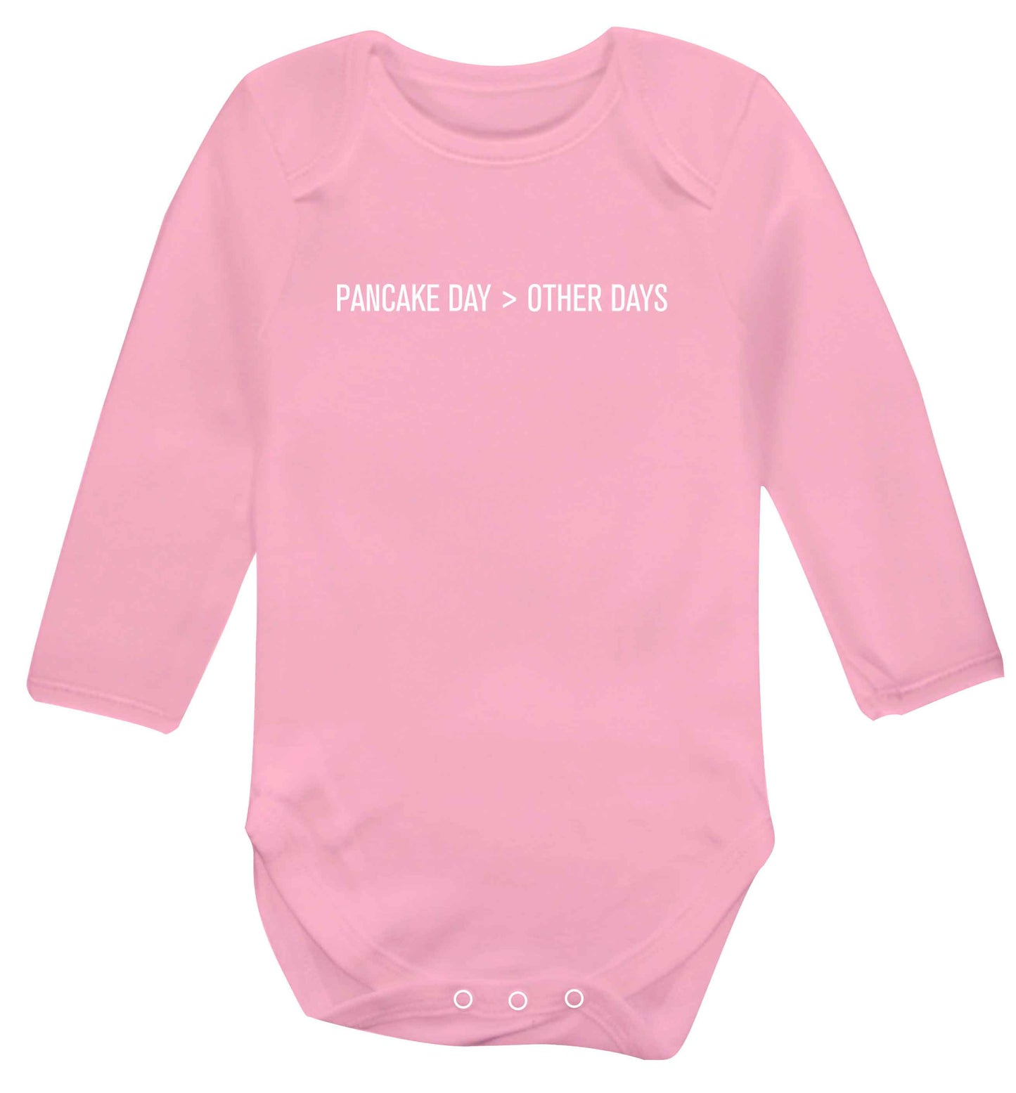 Pancake day > other days baby vest long sleeved pale pink 6-12 months