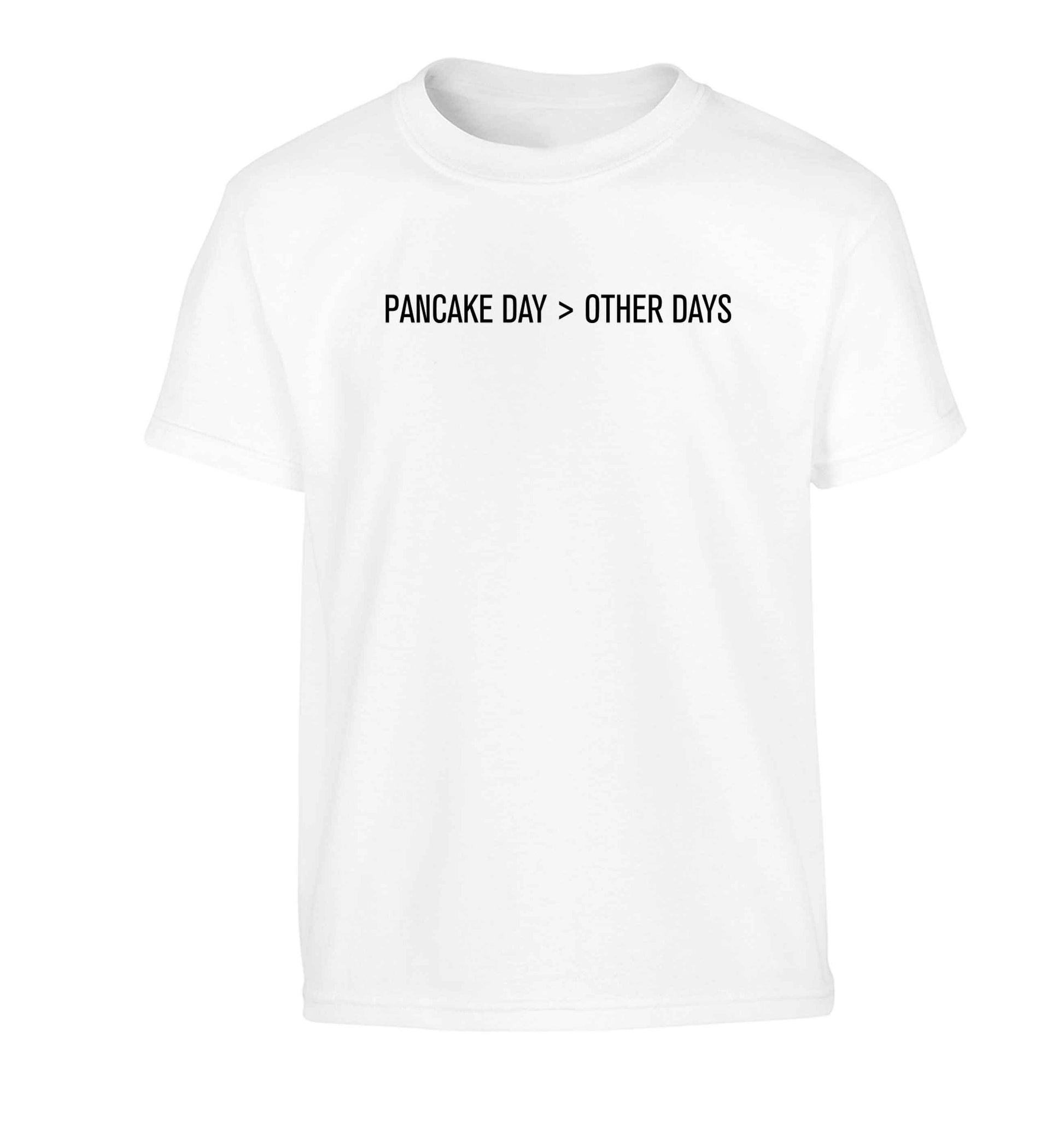 Pancake day > other days Children's white Tshirt 12-13 Years