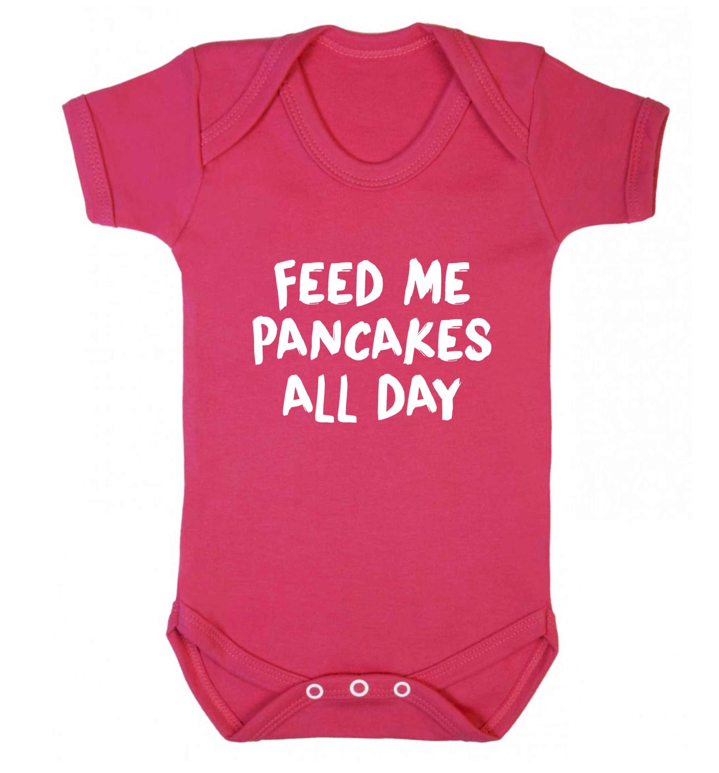 Feed me pancakes all day baby vest dark pink 18-24 months