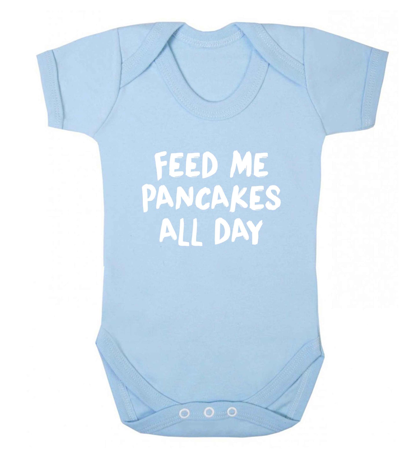 Feed me pancakes all day baby vest pale blue 18-24 months