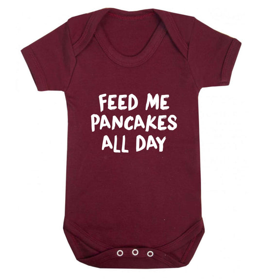 Feed me pancakes all day baby vest maroon 18-24 months