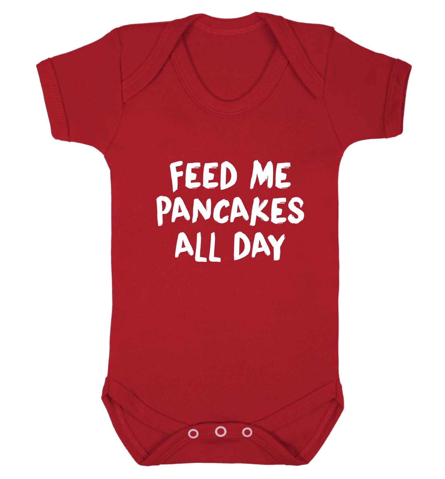 Feed me pancakes all day baby vest red 18-24 months