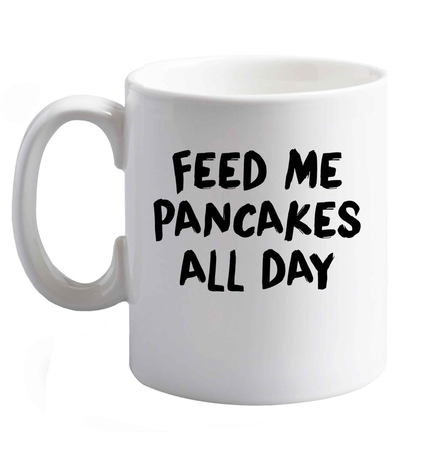 10 oz I Love Pancakes ceramic mug right handed