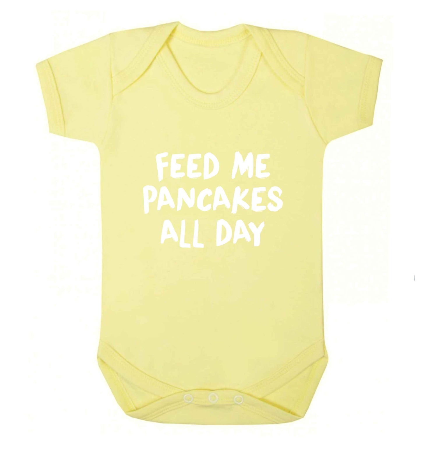 Feed me pancakes all day baby vest pale yellow 18-24 months