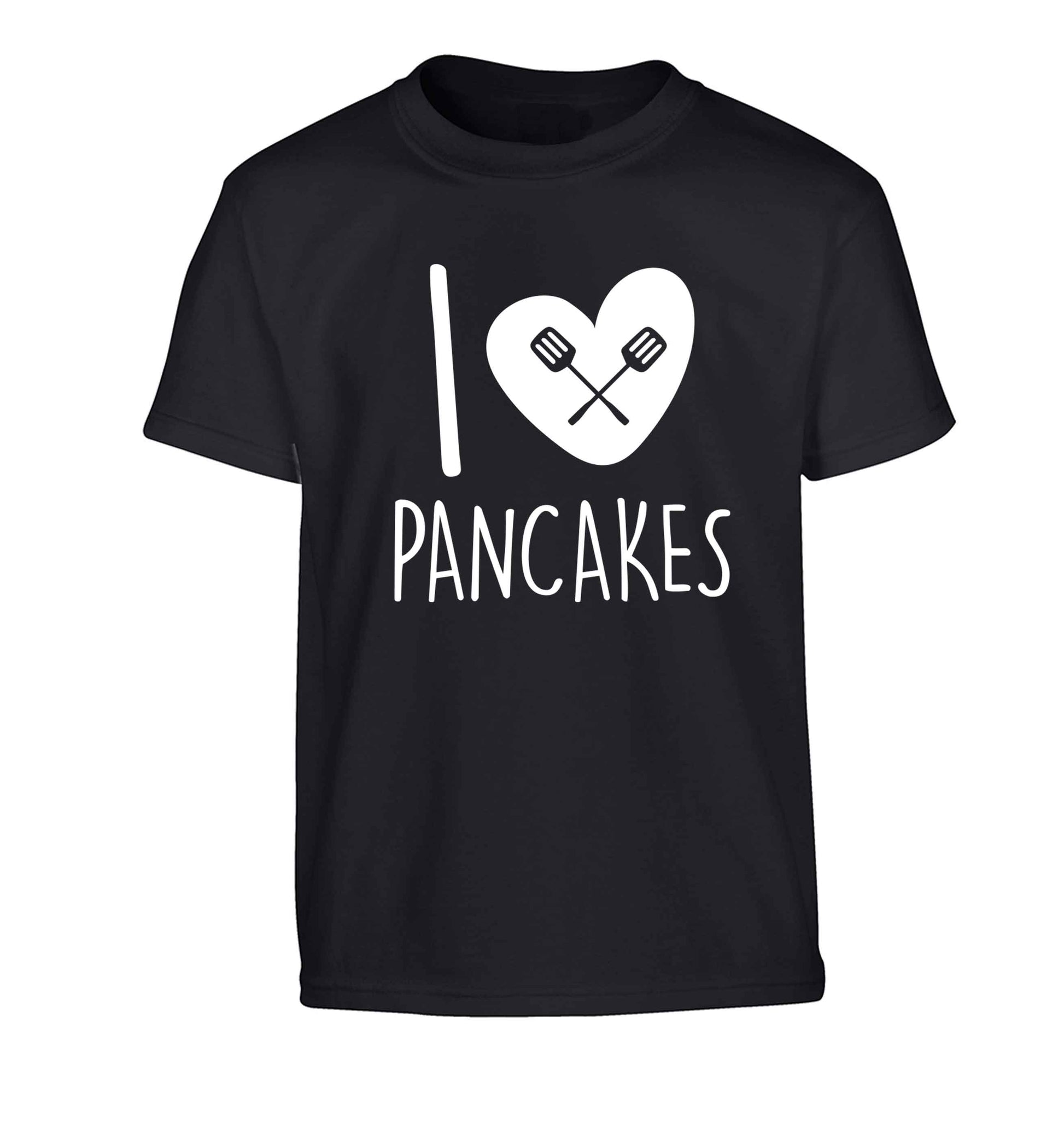 I love pancakes Children's black Tshirt 12-13 Years