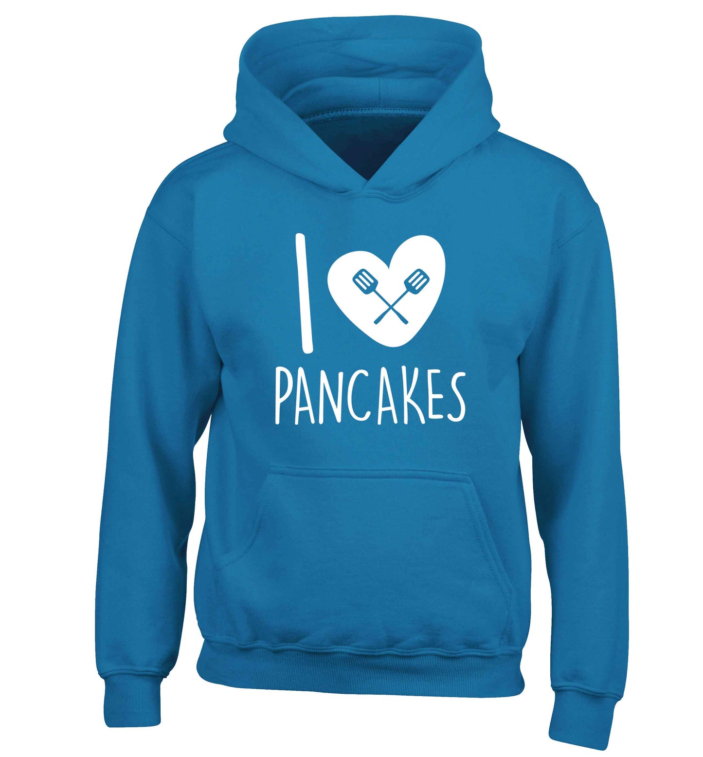 I love pancakes children's blue hoodie 12-13 Years