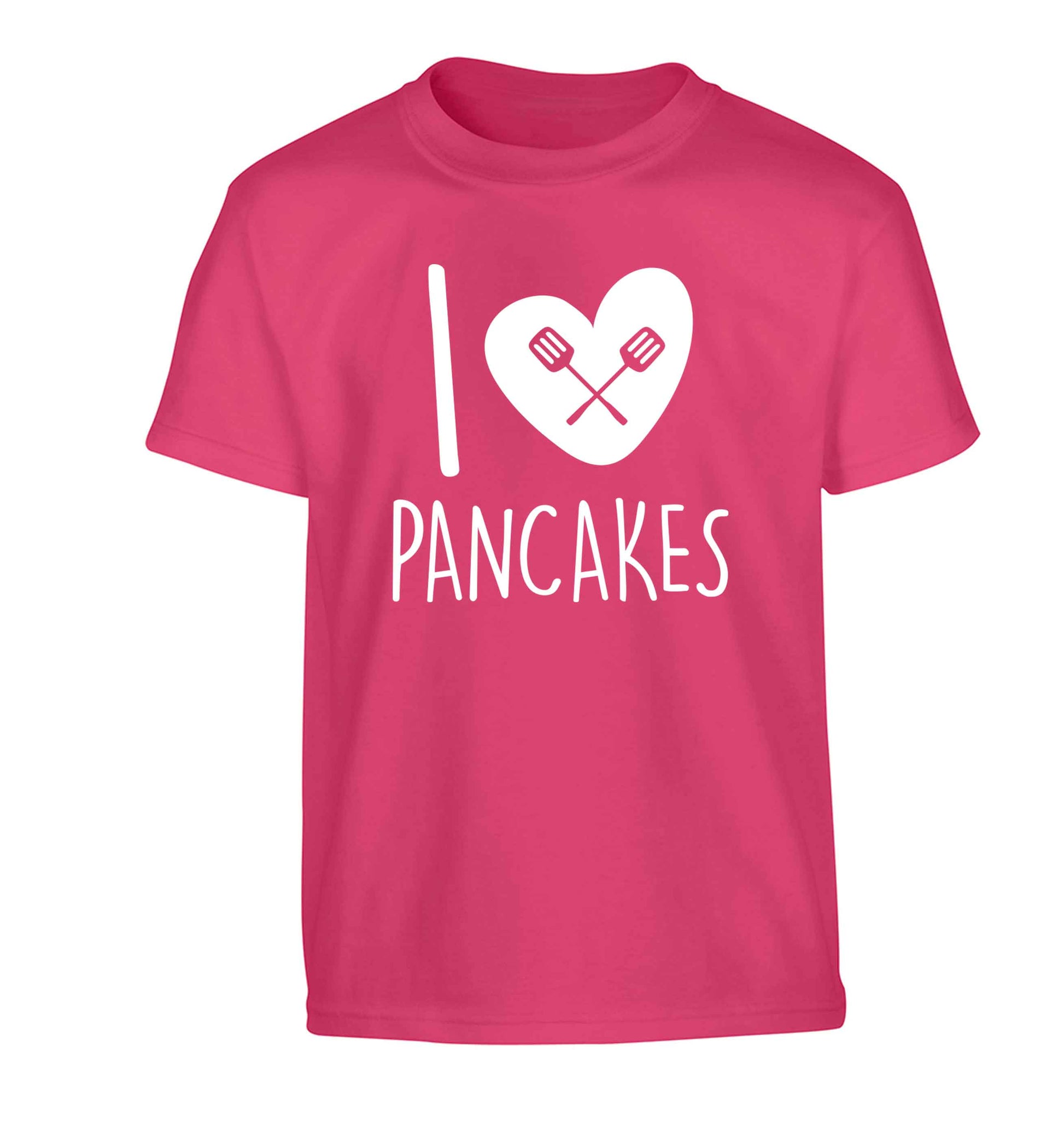 I love pancakes Children's pink Tshirt 12-13 Years