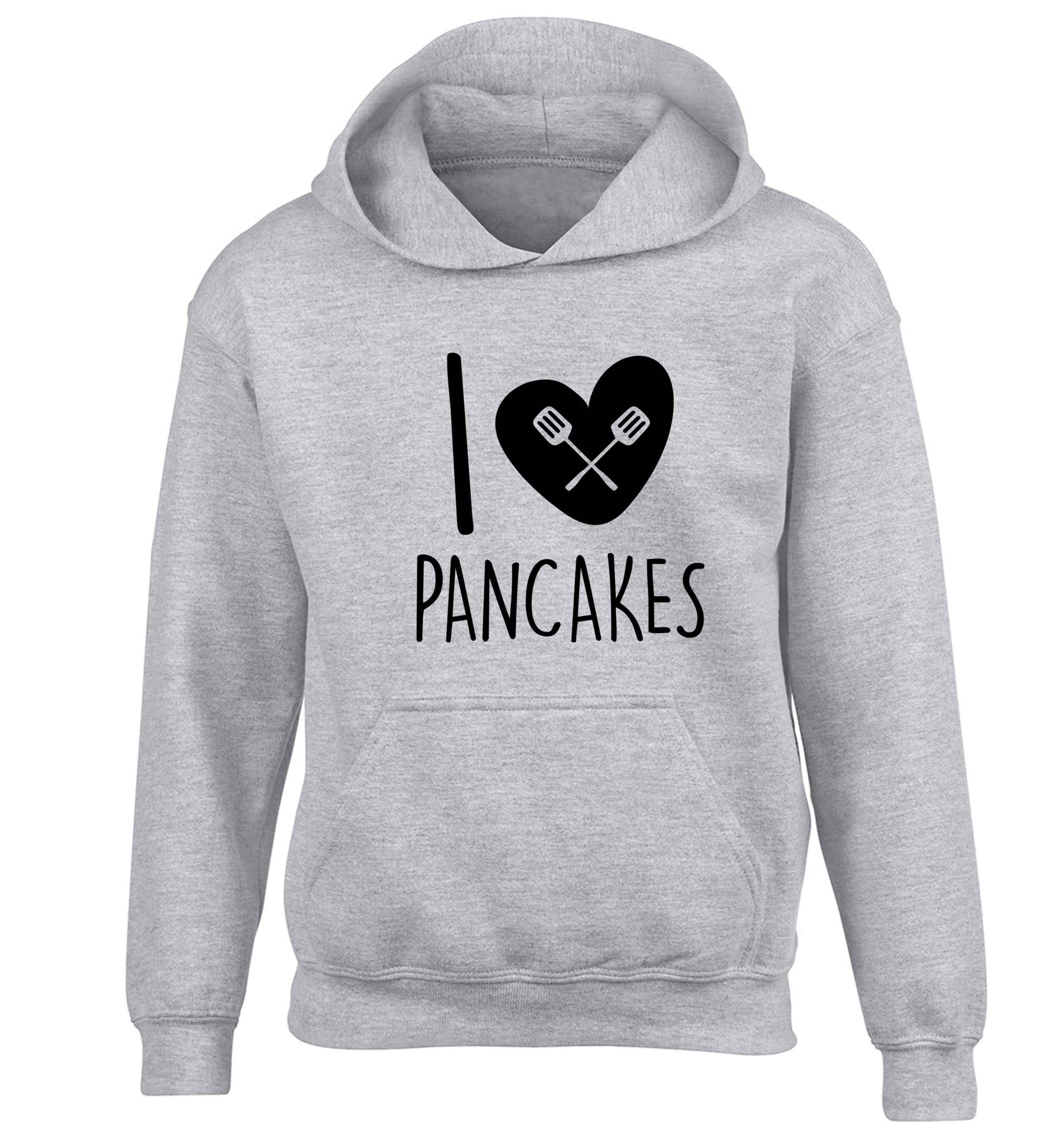 I love pancakes children's grey hoodie 12-13 Years