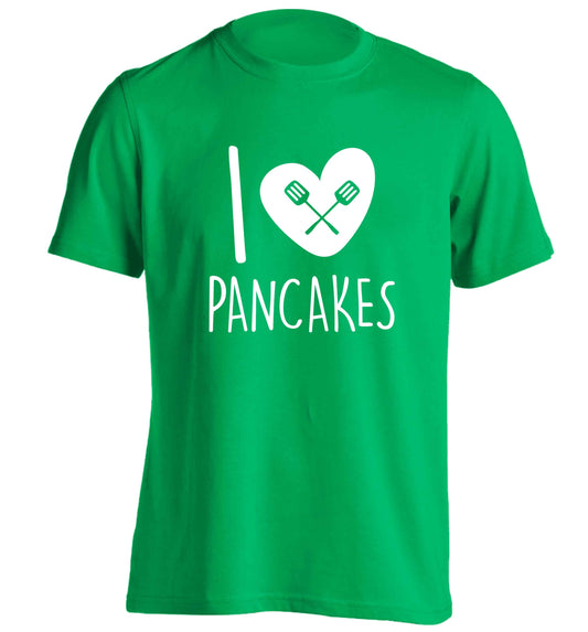 I love pancakes adults unisex green Tshirt 2XL