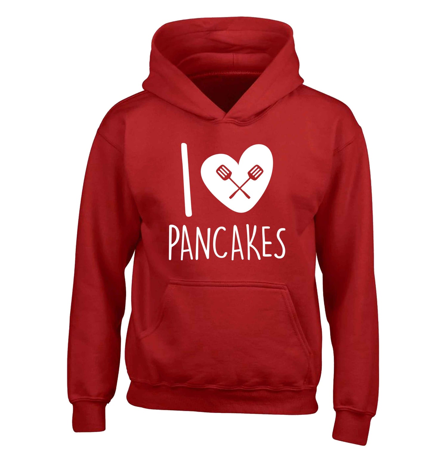 I love pancakes children's red hoodie 12-13 Years