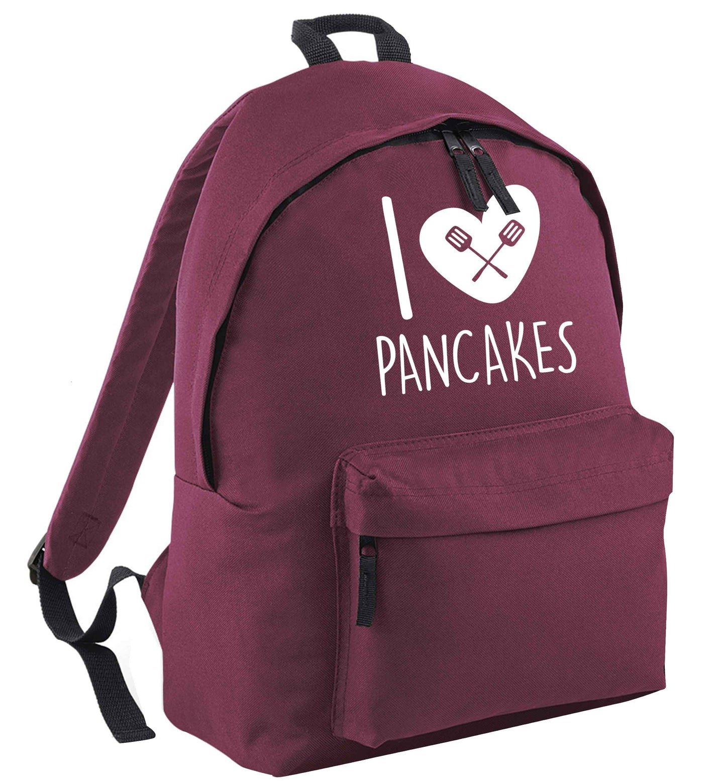 I love pancakes black childrens backpack