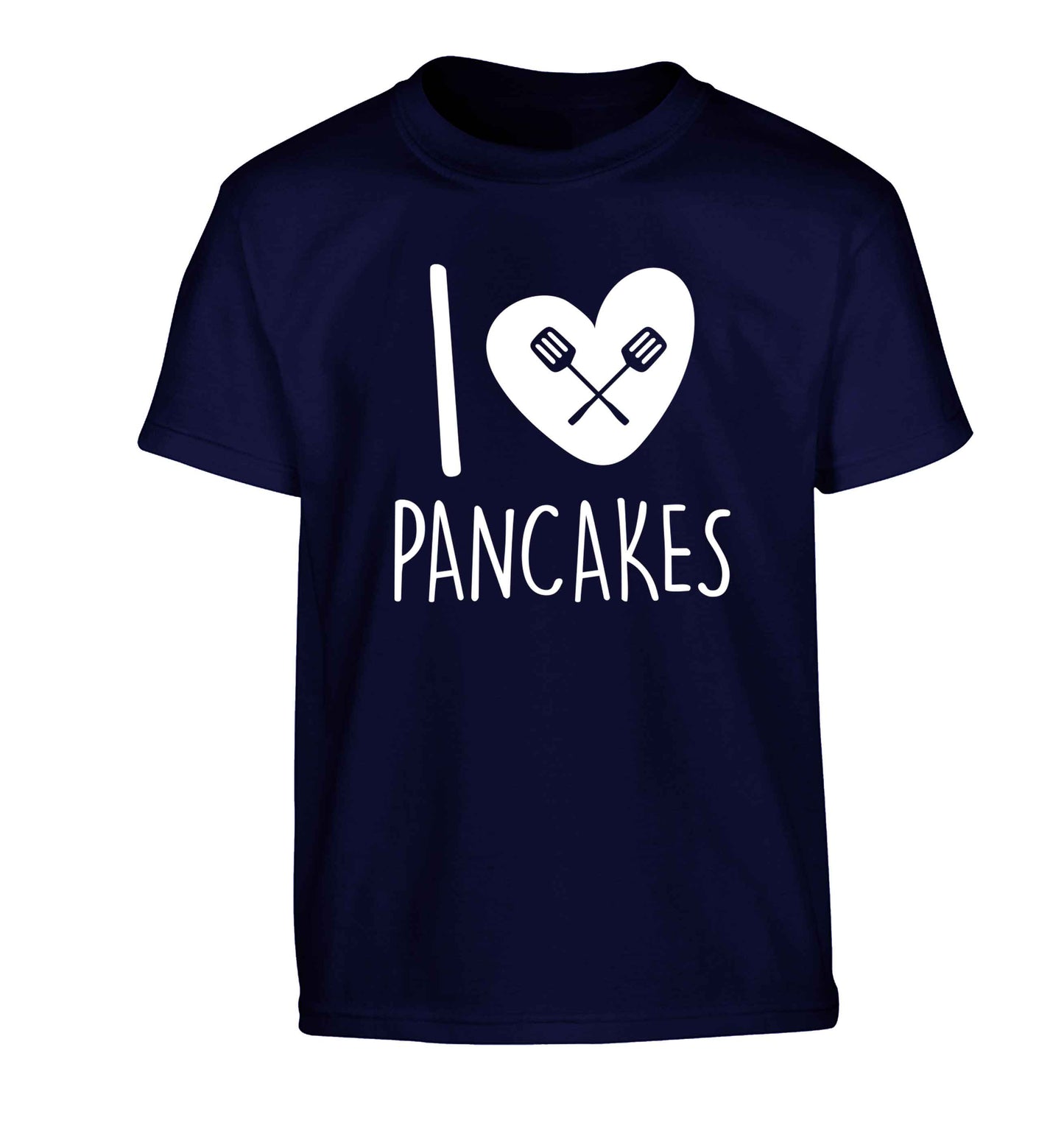 I love pancakes Children's navy Tshirt 12-13 Years