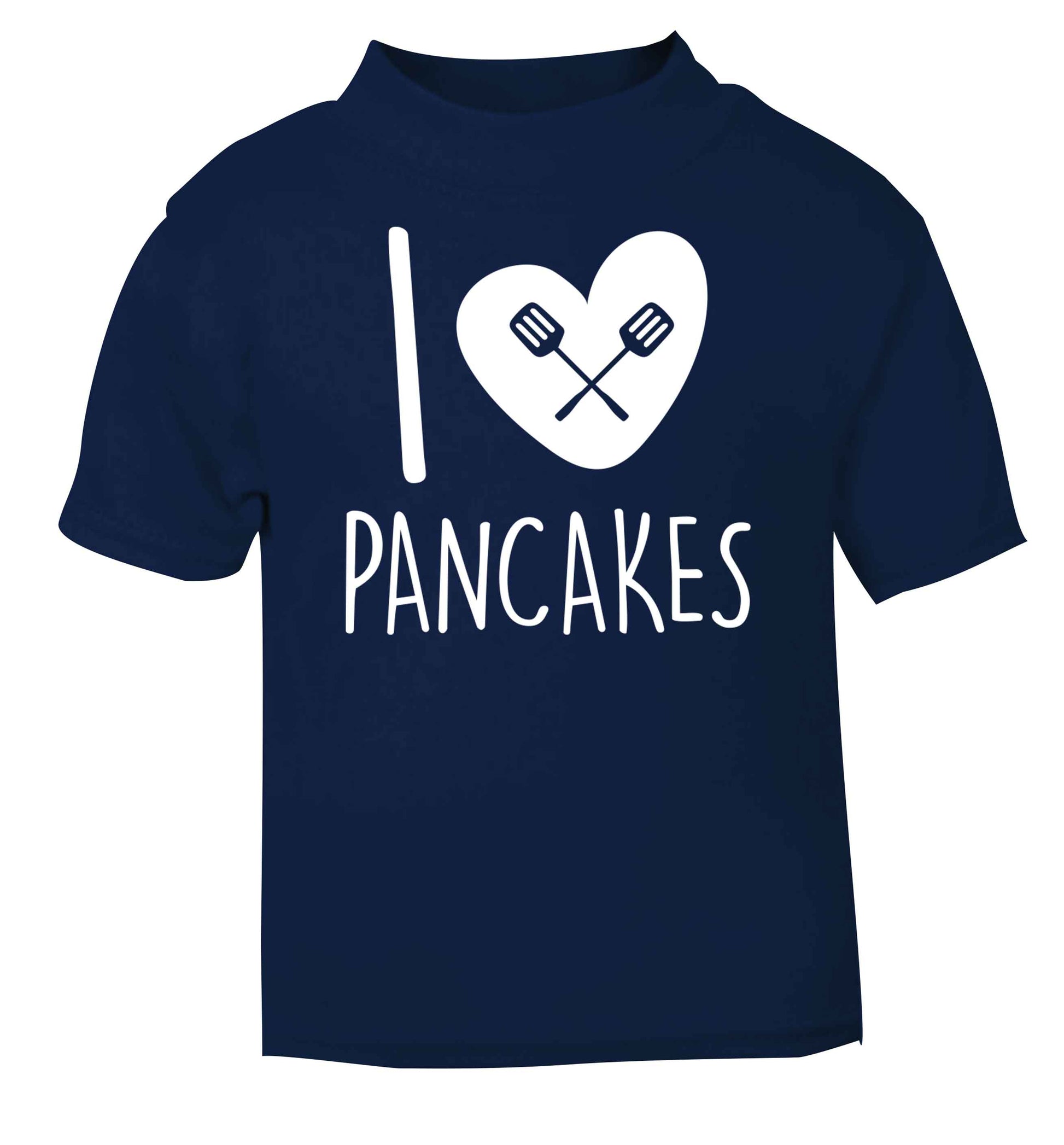 I love pancakes navy baby toddler Tshirt 2 Years