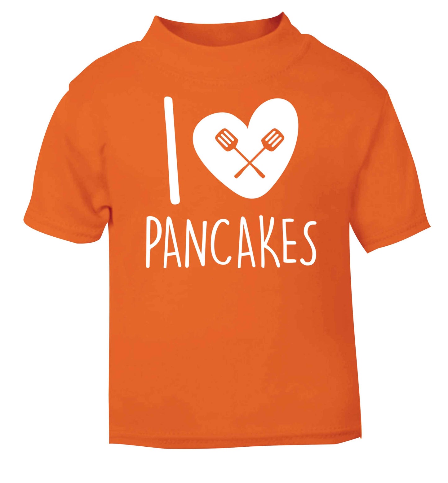 I love pancakes orange baby toddler Tshirt 2 Years