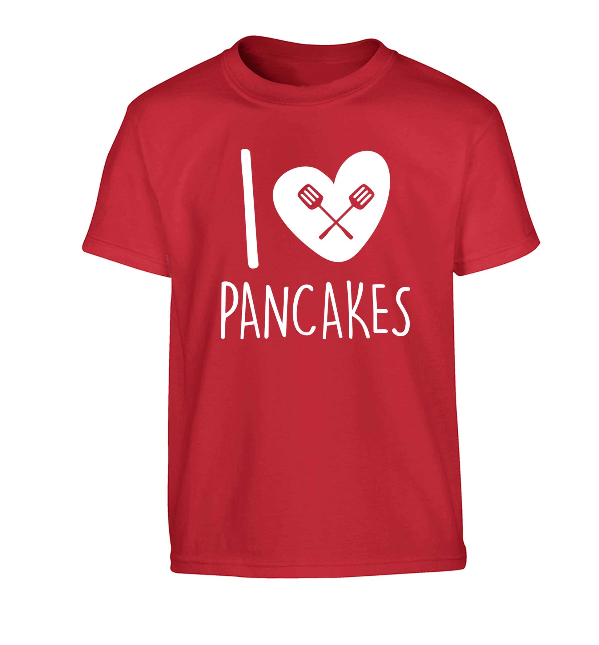 I love pancakes Children's red Tshirt 12-13 Years