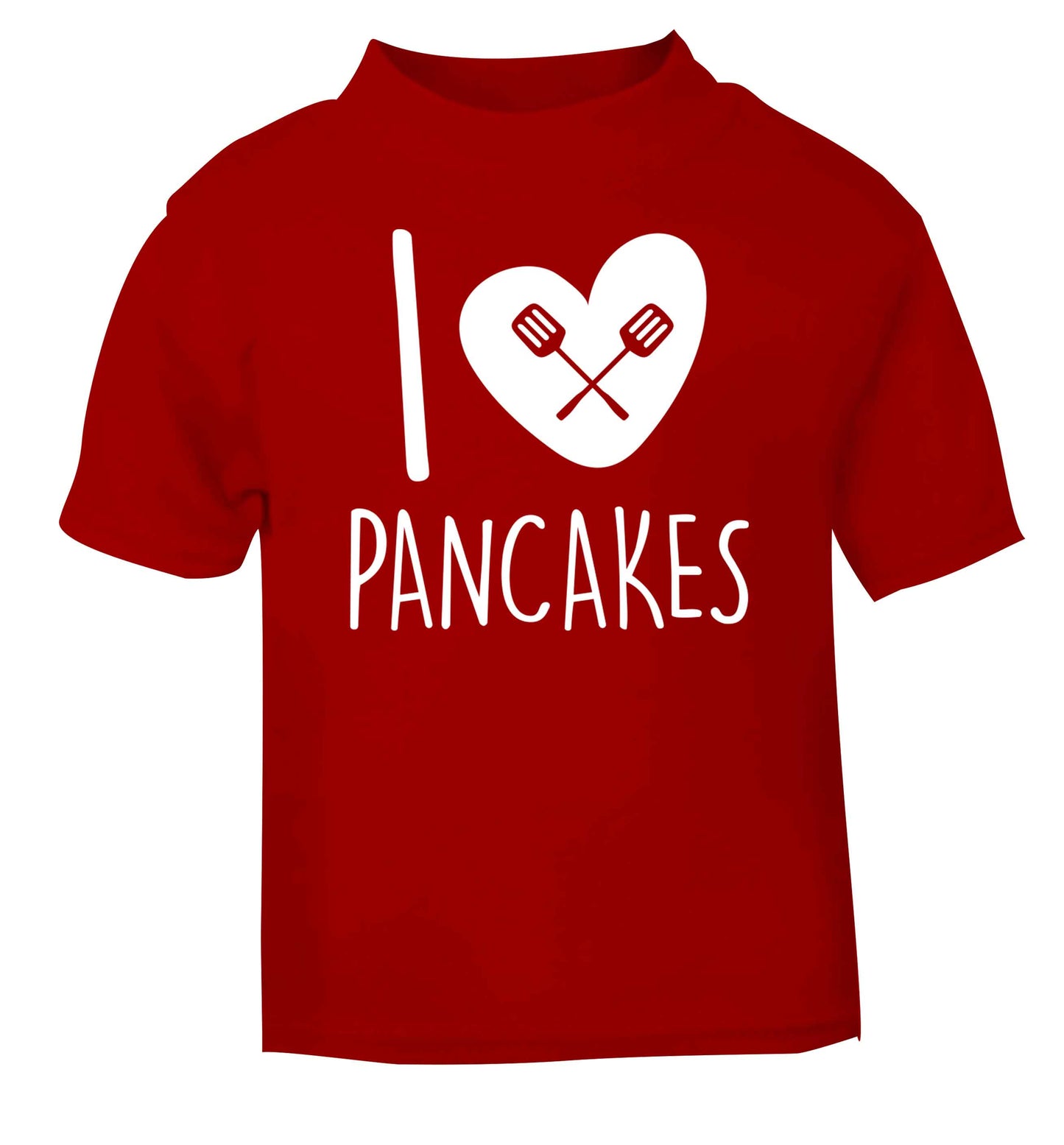 I love pancakes red baby toddler Tshirt 2 Years