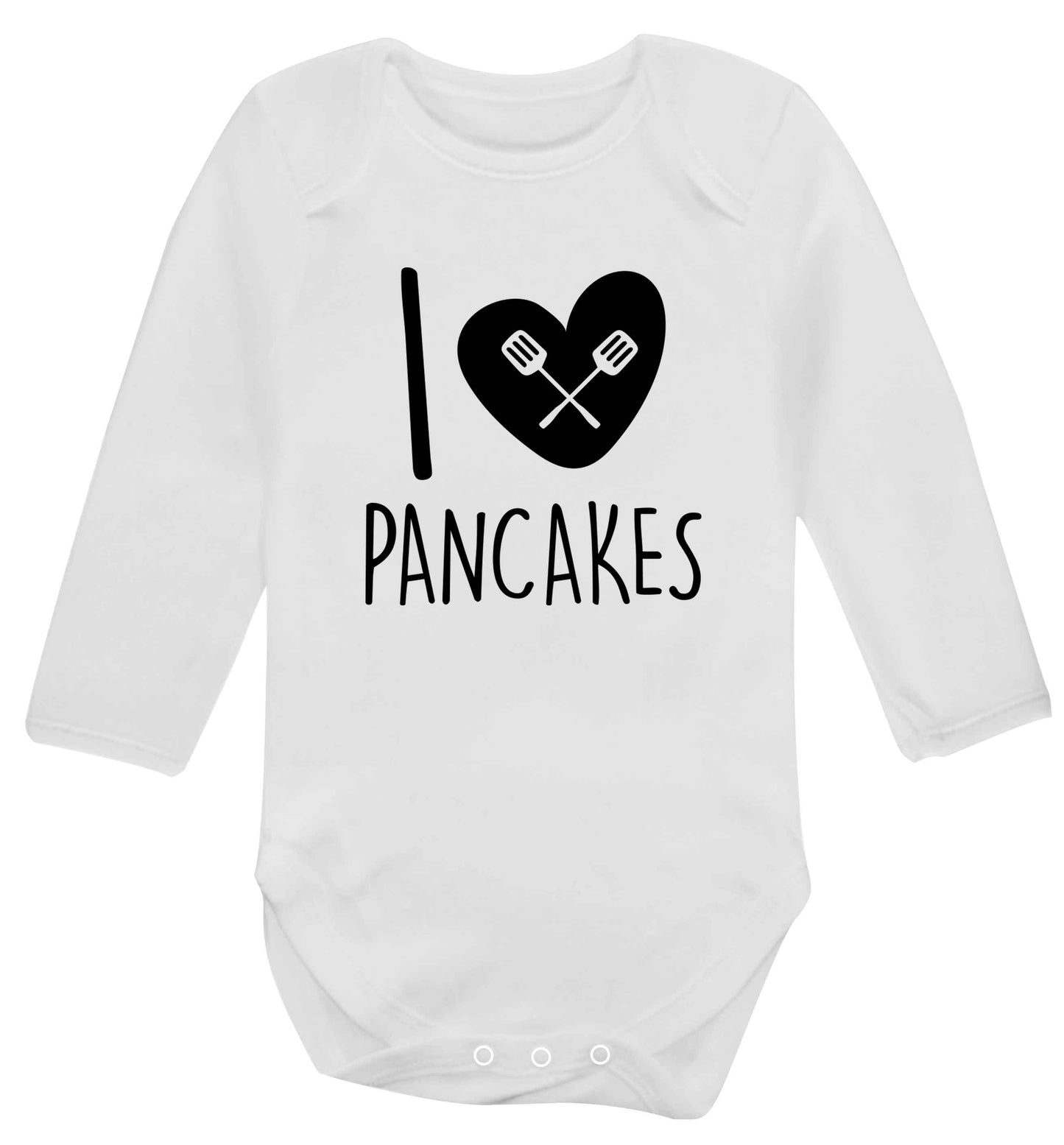 I love pancakes baby vest long sleeved white 6-12 months