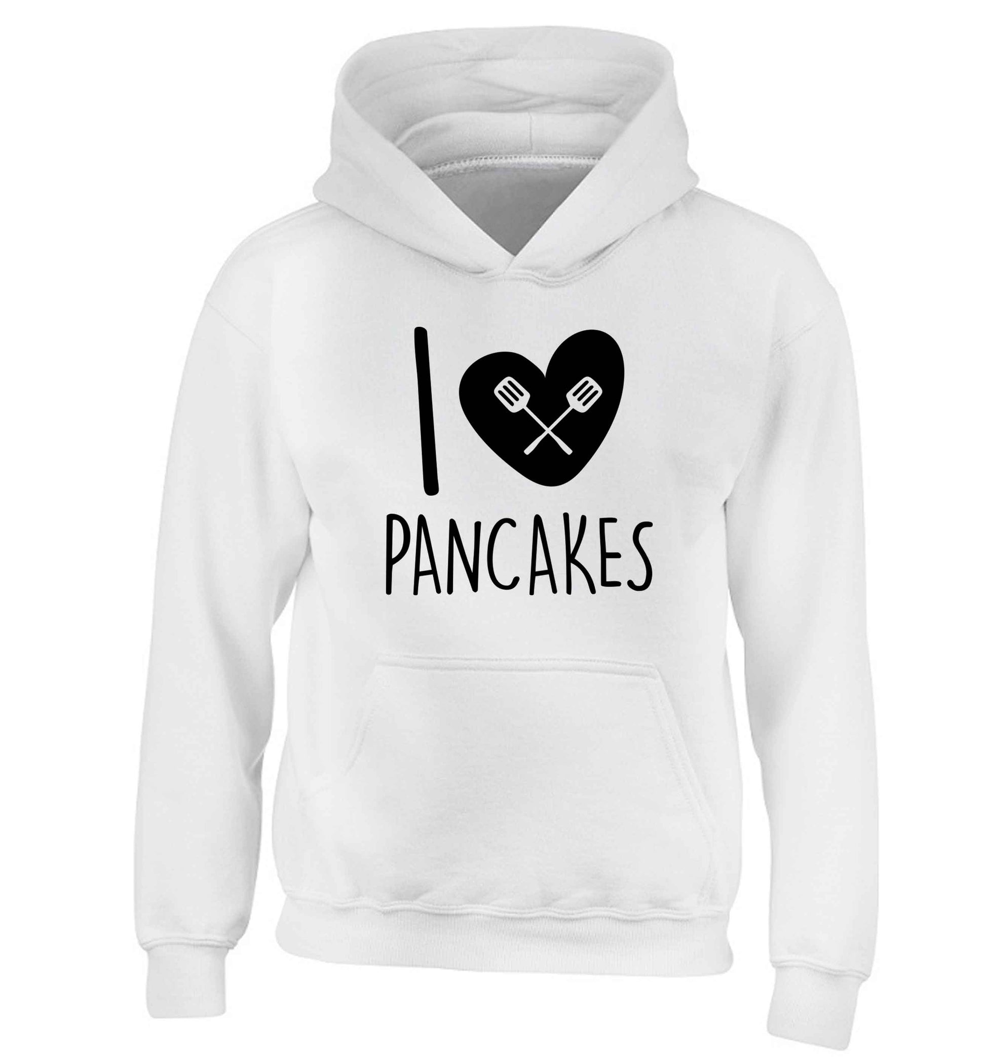 I love pancakes children's white hoodie 12-13 Years