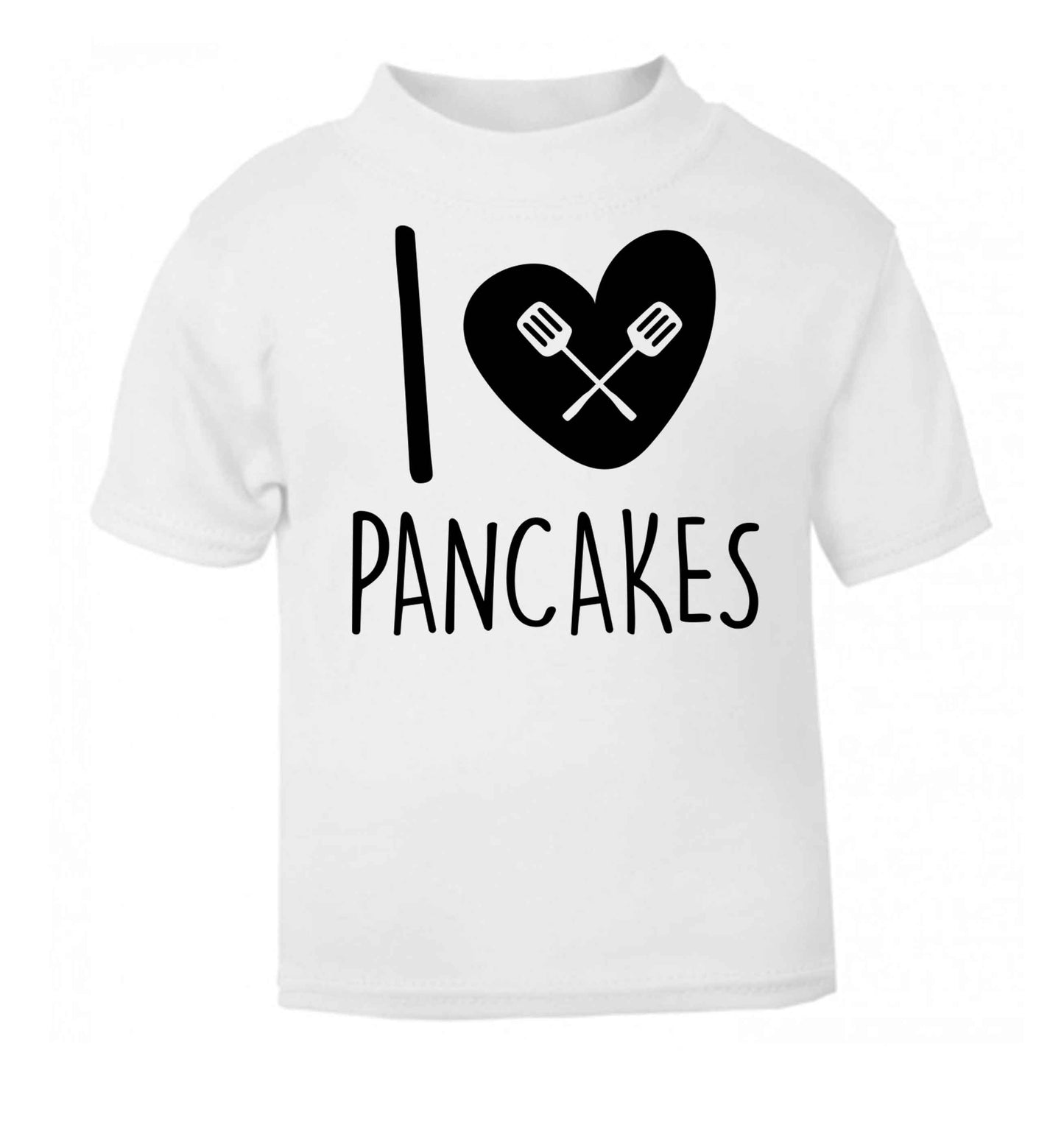 I love pancakes white baby toddler Tshirt 2 Years