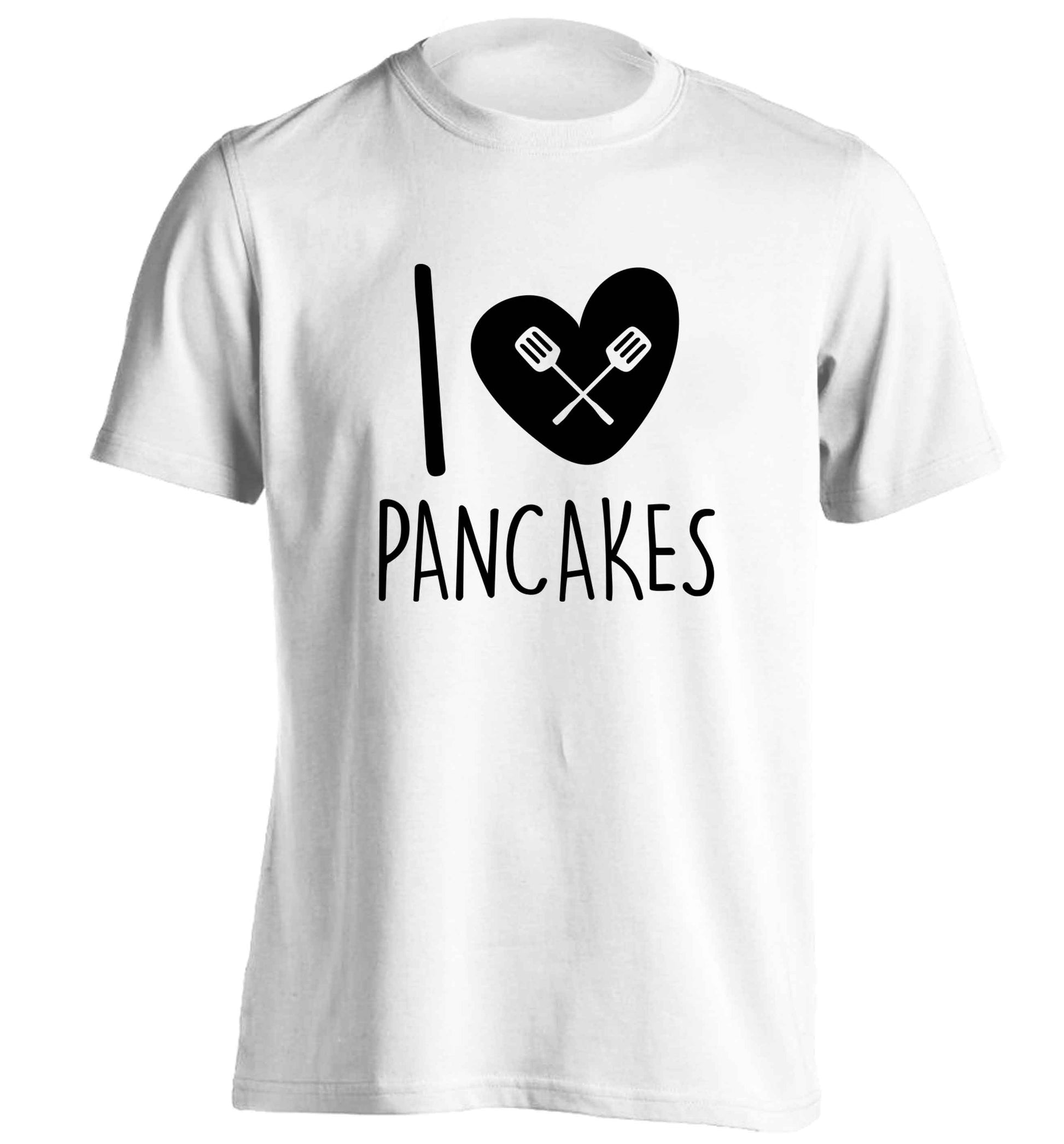 I love pancakes adults unisex white Tshirt 2XL