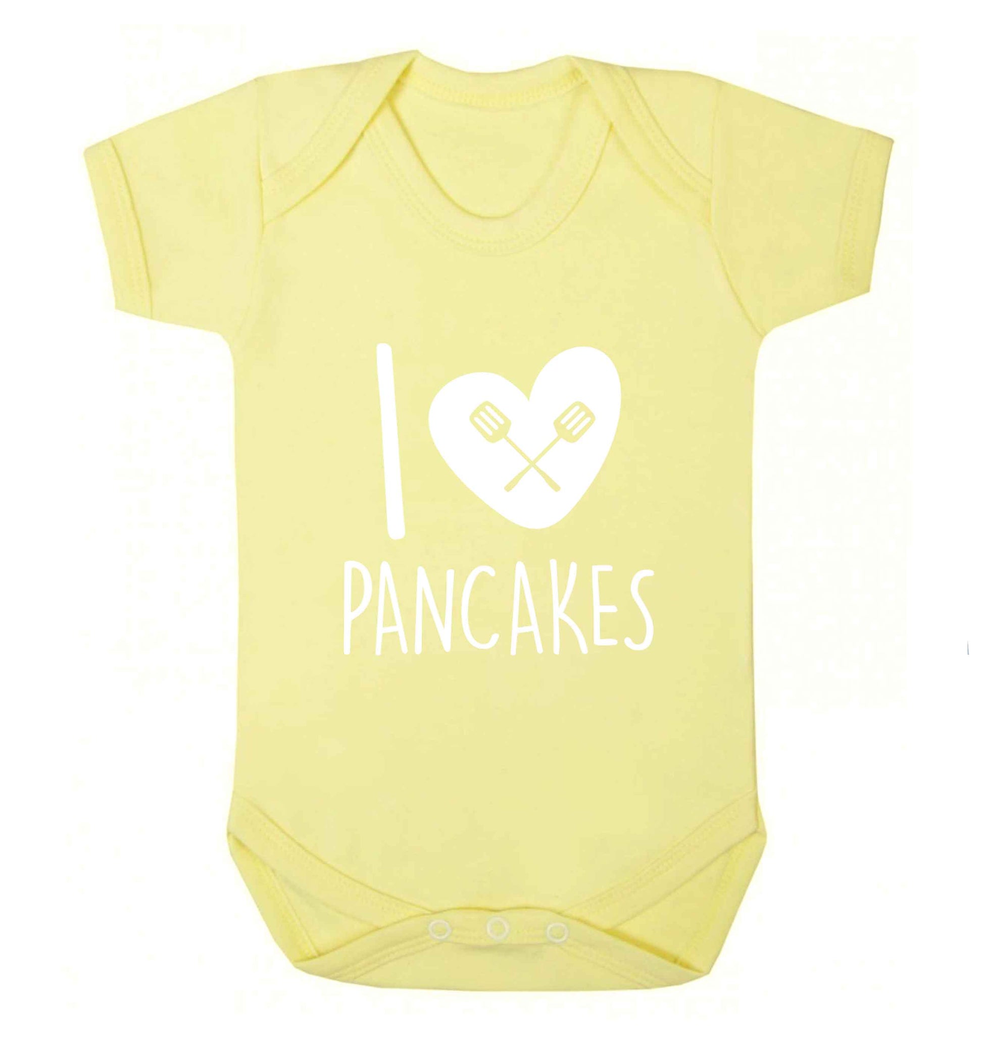 I love pancakes baby vest pale yellow 18-24 months