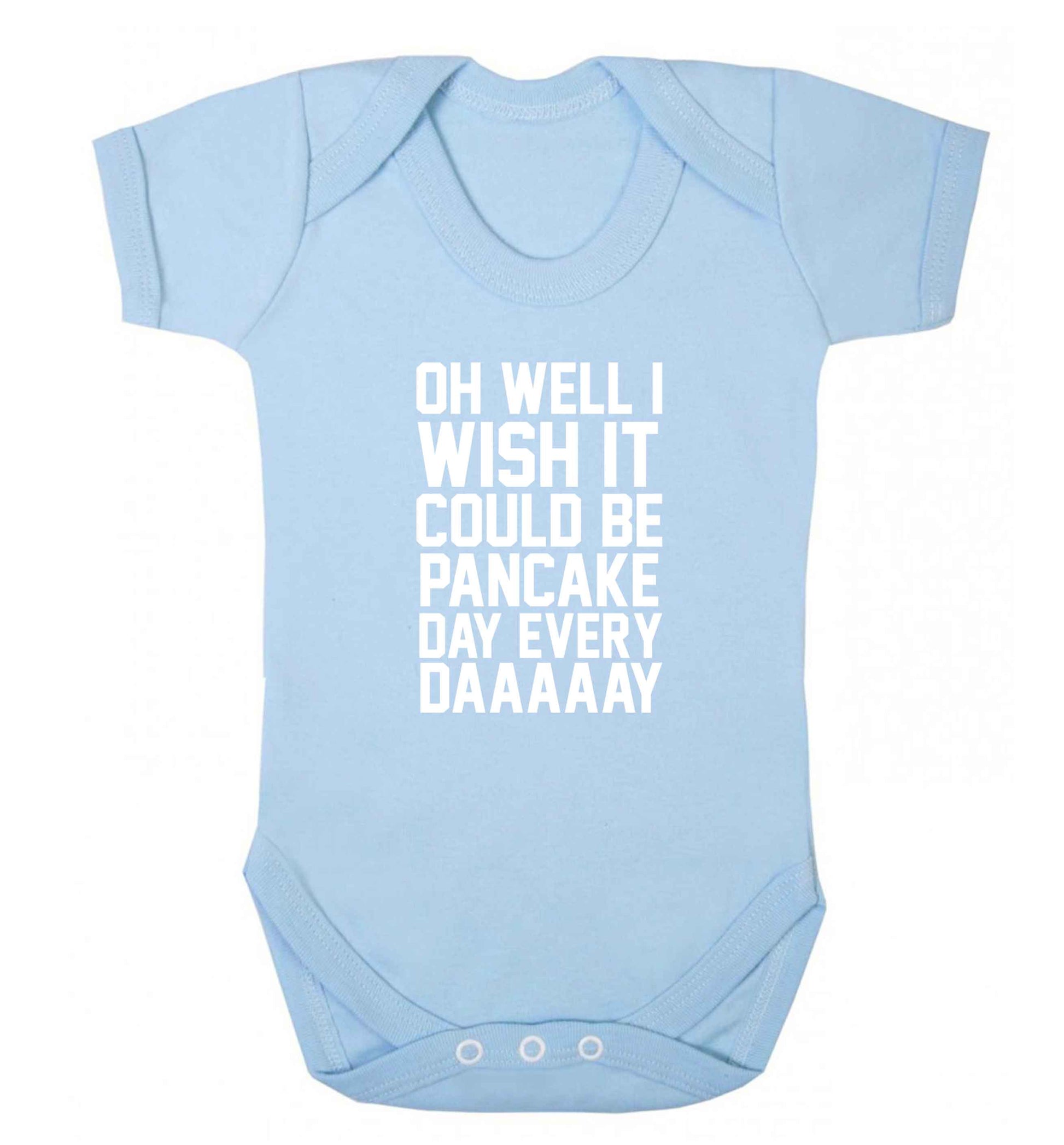 Oh well I wish it could be pancake day every day baby vest pale blue 18-24 months