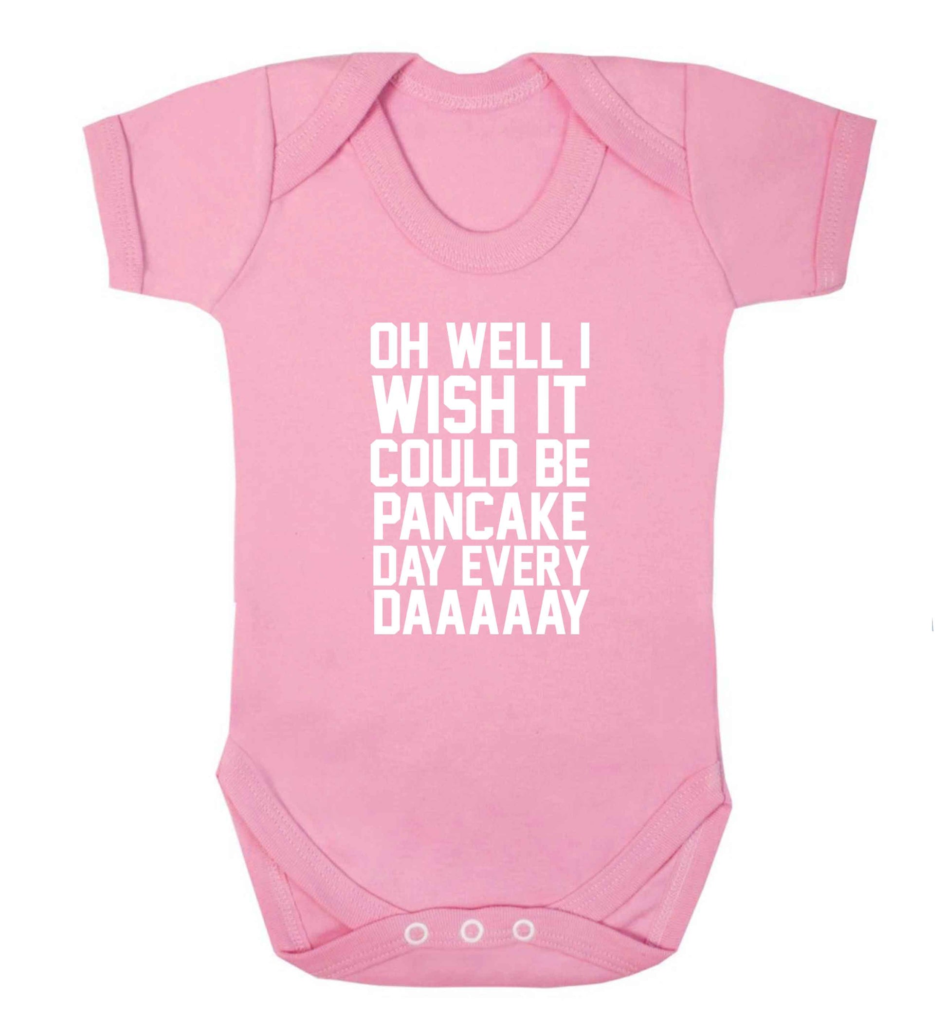 Oh well I wish it could be pancake day every day baby vest pale pink 18-24 months