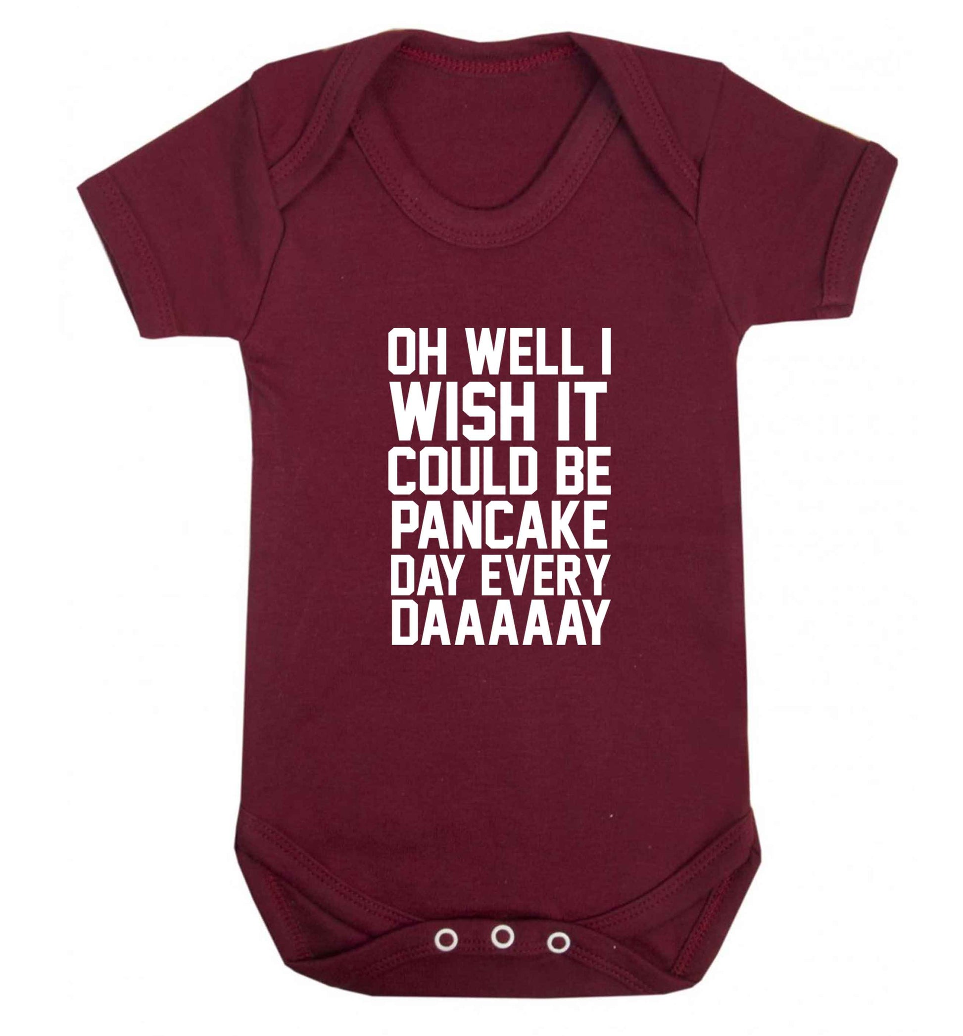 Oh well I wish it could be pancake day every day baby vest maroon 18-24 months