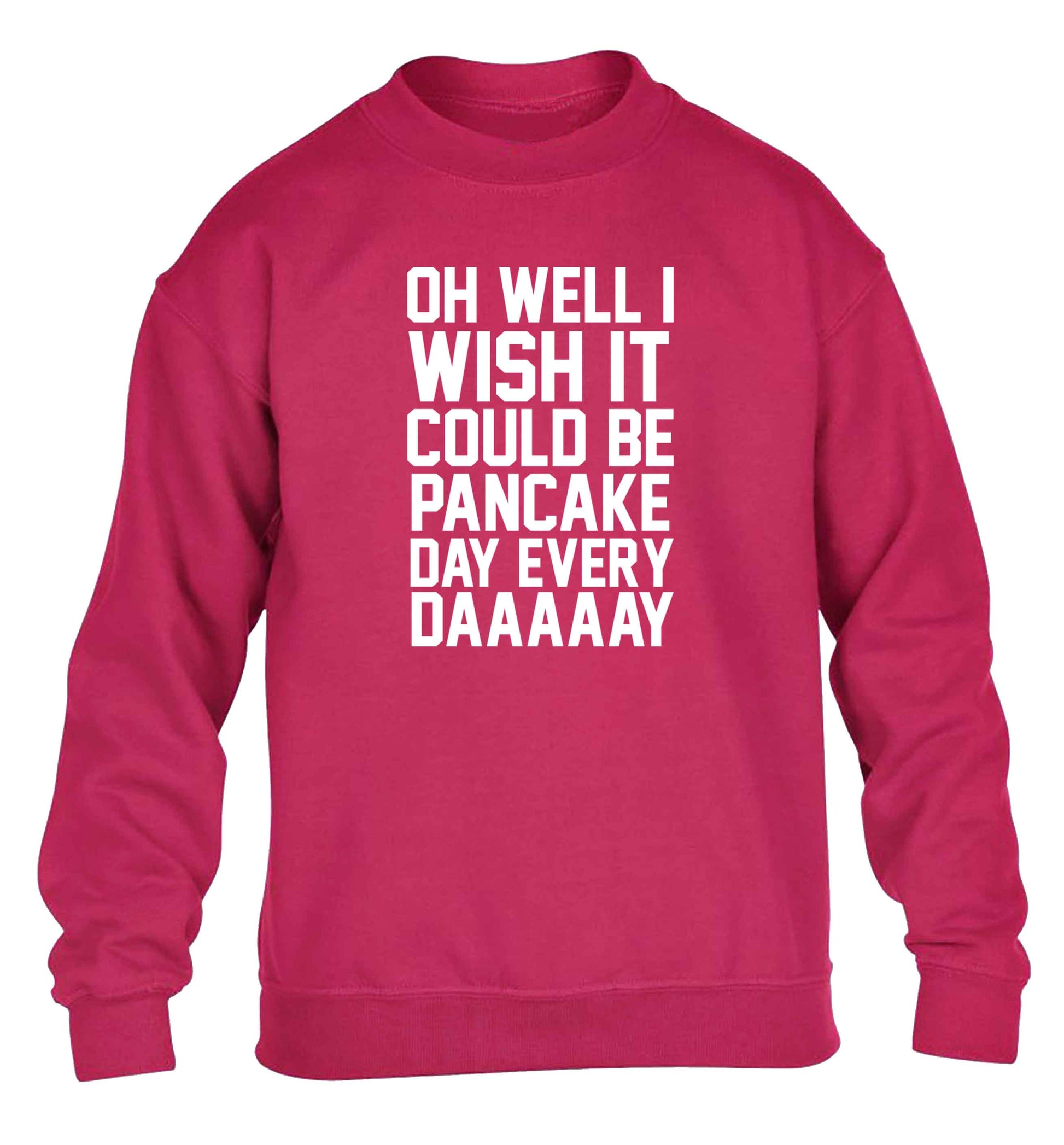 Oh well I wish it could be pancake day every day children's pink sweater 12-13 Years