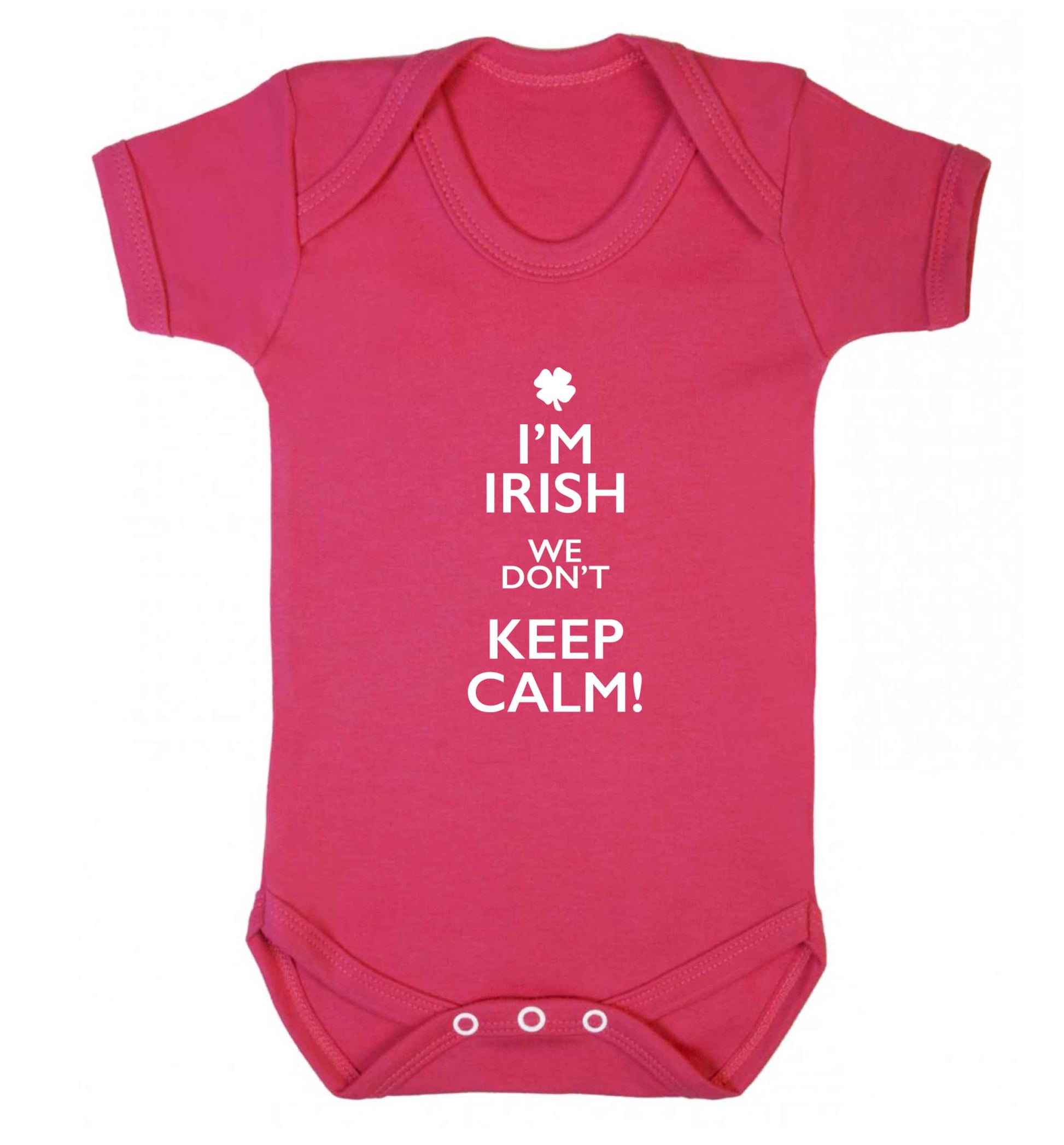 I'm Irish we don't keep calm baby vest dark pink 18-24 months