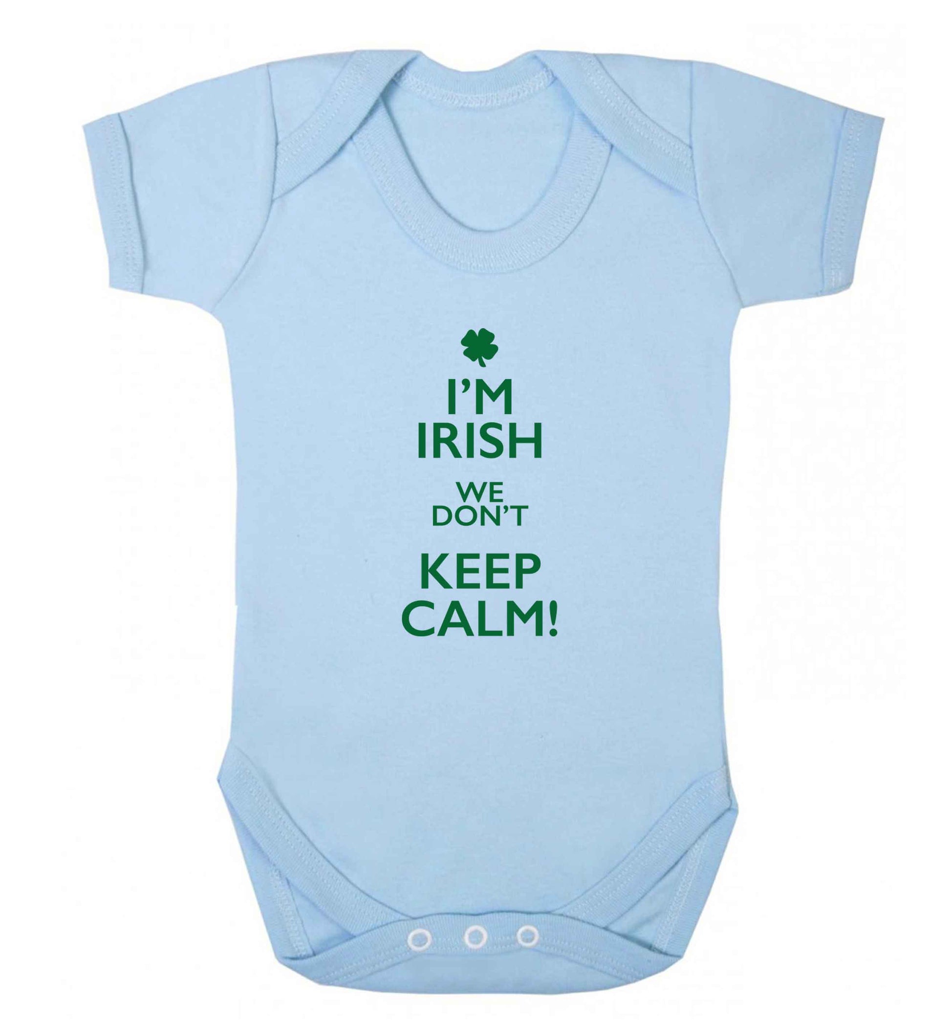 I'm Irish we don't keep calm baby vest pale blue 18-24 months