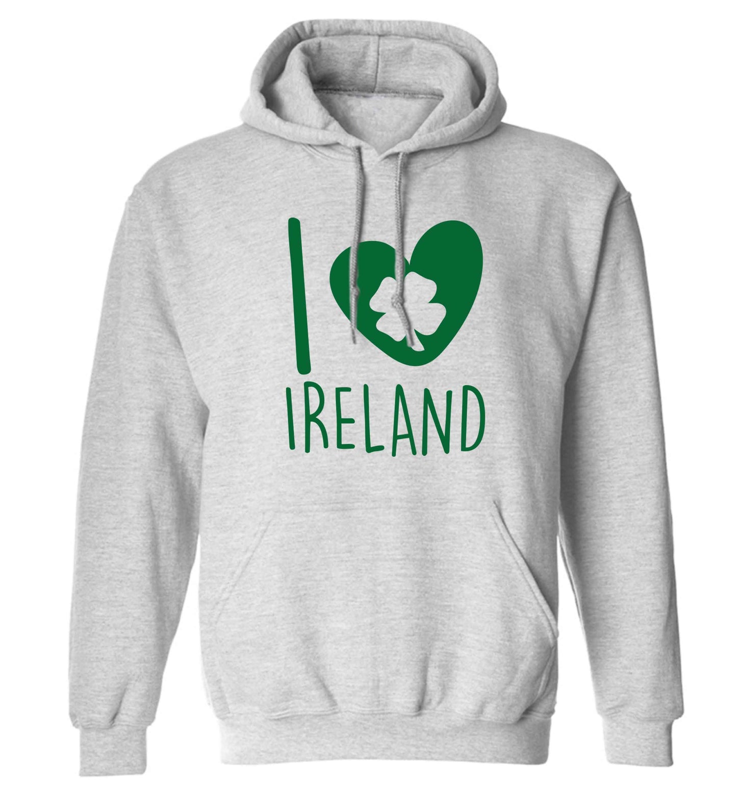 I love Ireland adults unisex grey hoodie 2XL