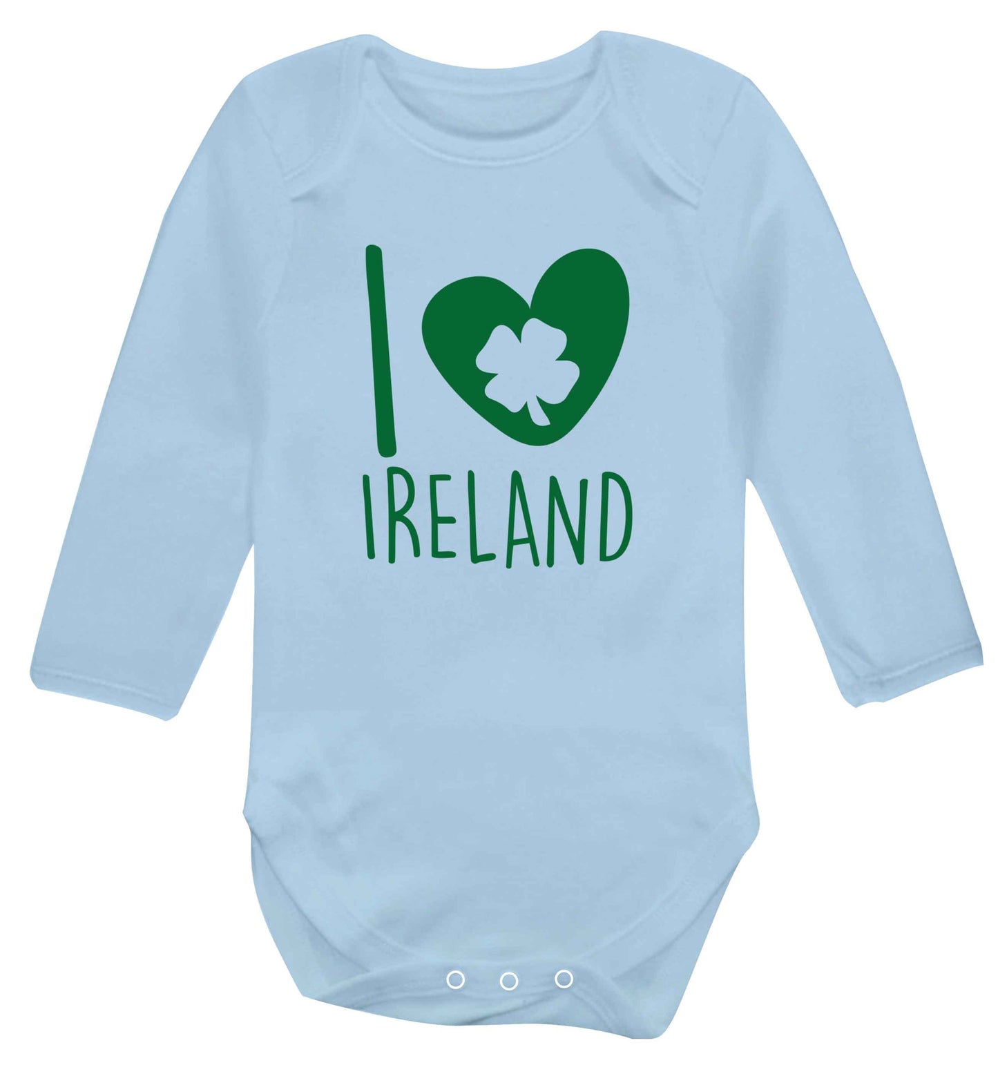 I love Ireland baby vest long sleeved pale blue 6-12 months