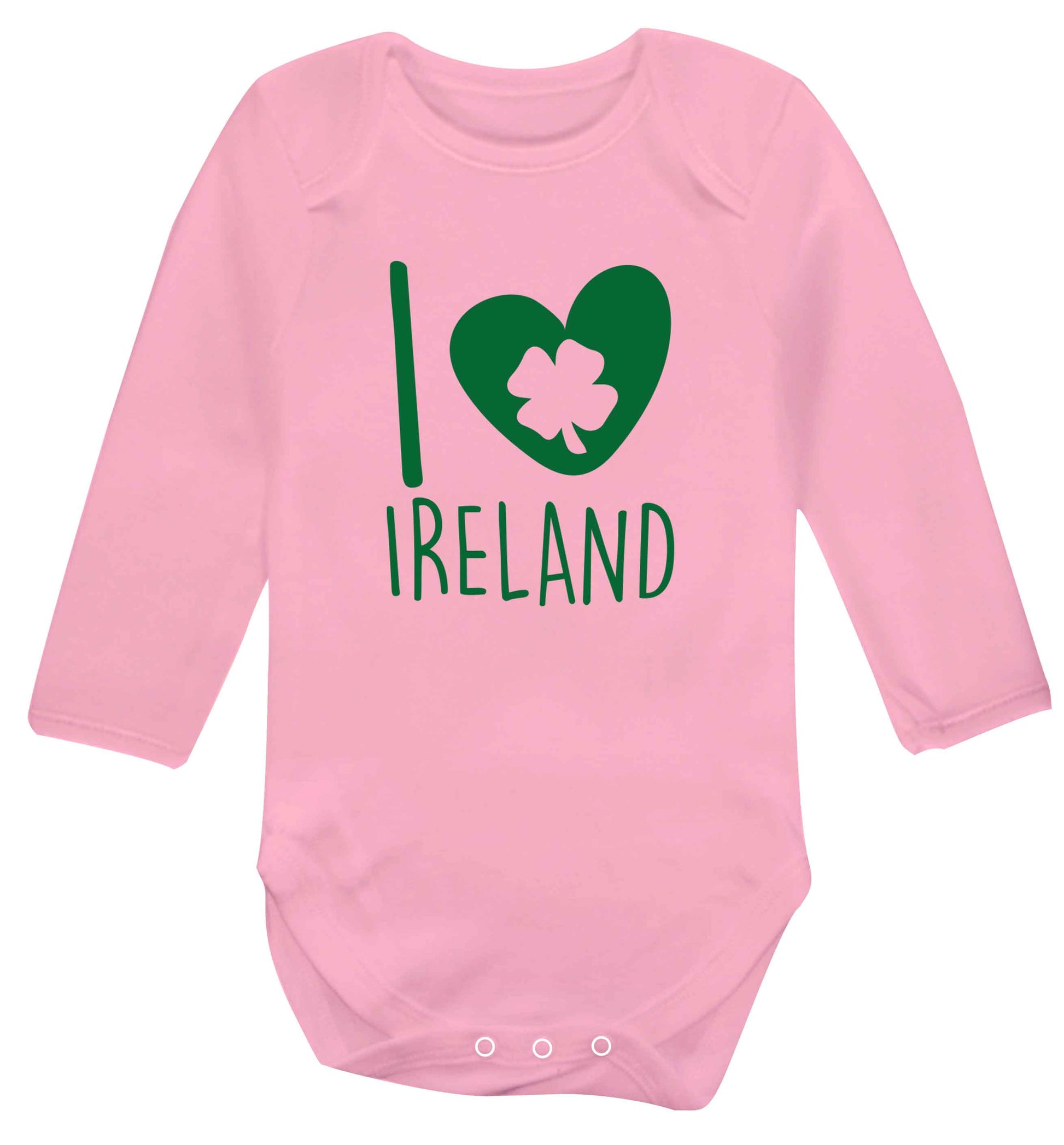 I love Ireland baby vest long sleeved pale pink 6-12 months