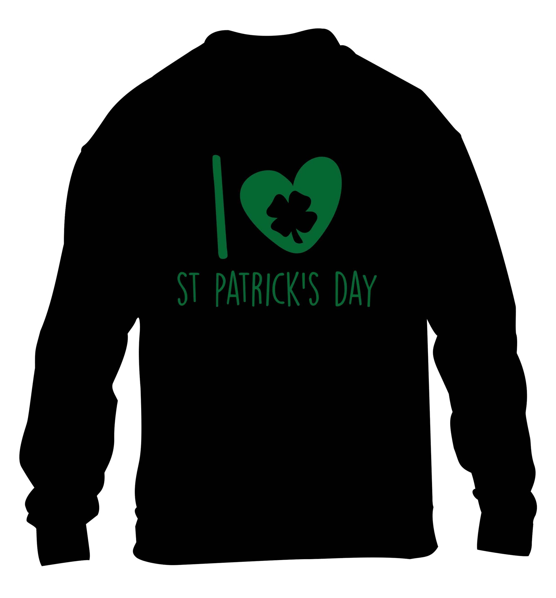 I love St.Patricks day children's black sweater 12-13 Years