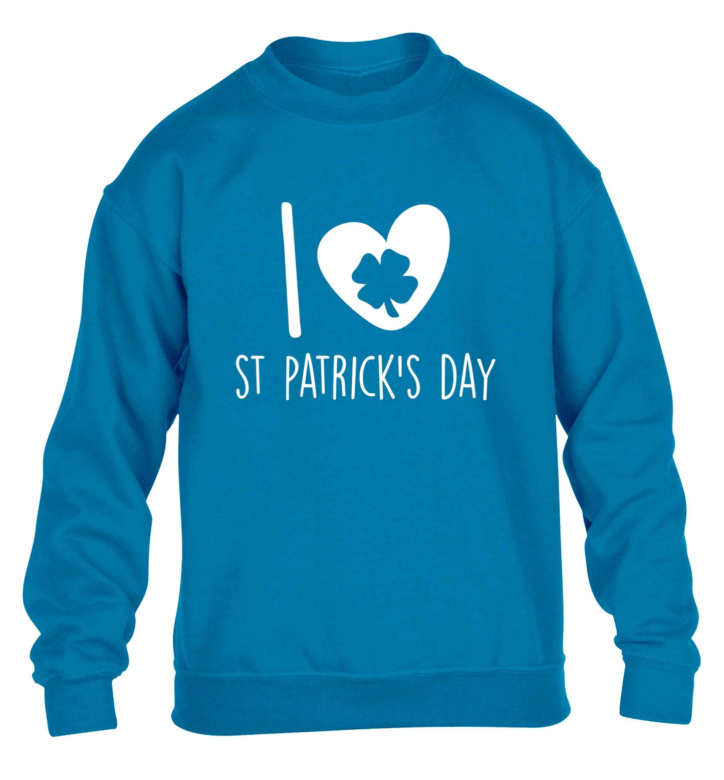 I love St.Patricks day children's blue sweater 12-13 Years