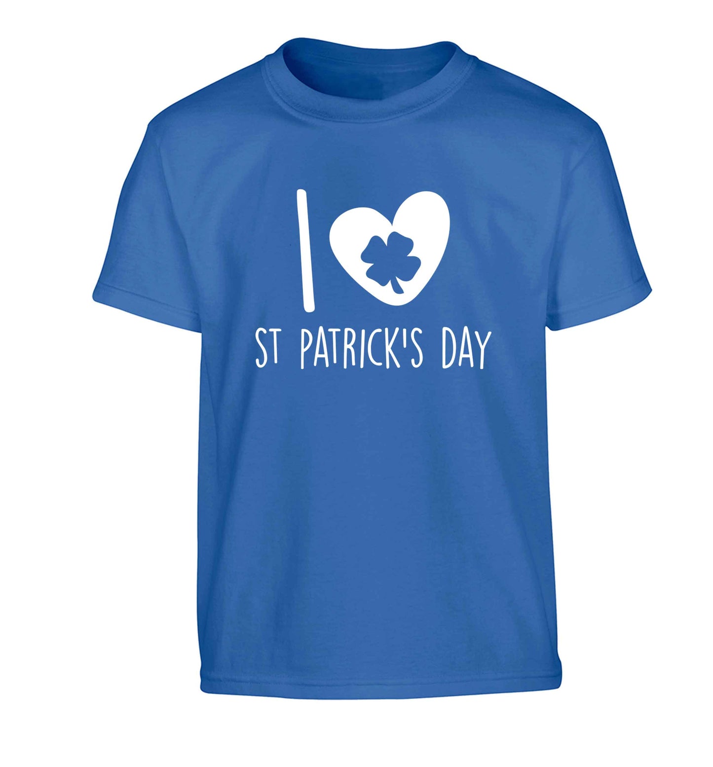 I love St.Patricks day Children's blue Tshirt 12-13 Years