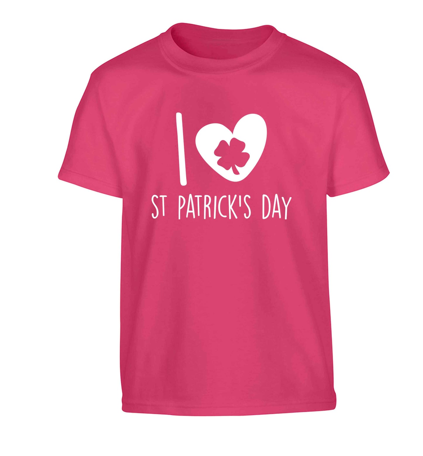 I love St.Patricks day Children's pink Tshirt 12-13 Years