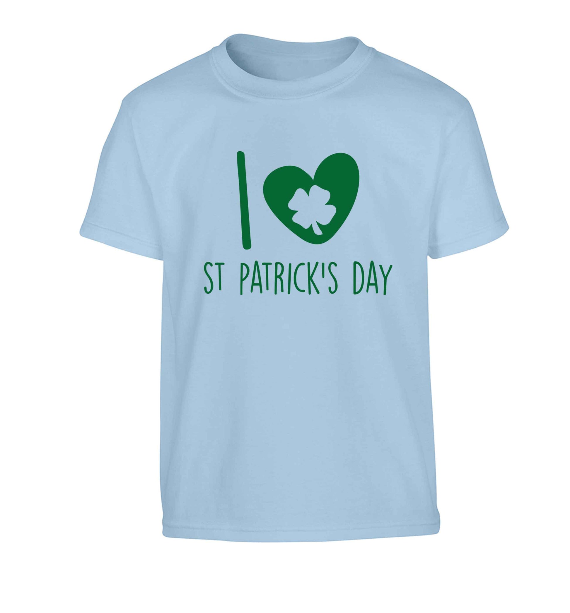 I love St.Patricks day Children's light blue Tshirt 12-13 Years