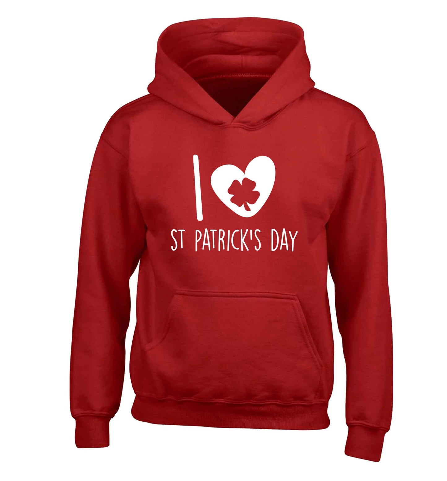 I love St.Patricks day children's red hoodie 12-13 Years