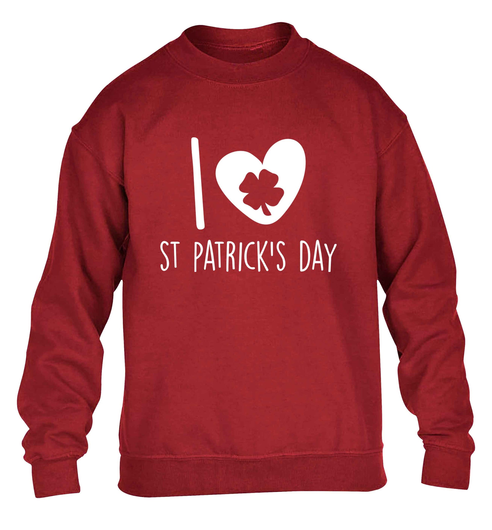 I love St.Patricks day children's grey sweater 12-13 Years