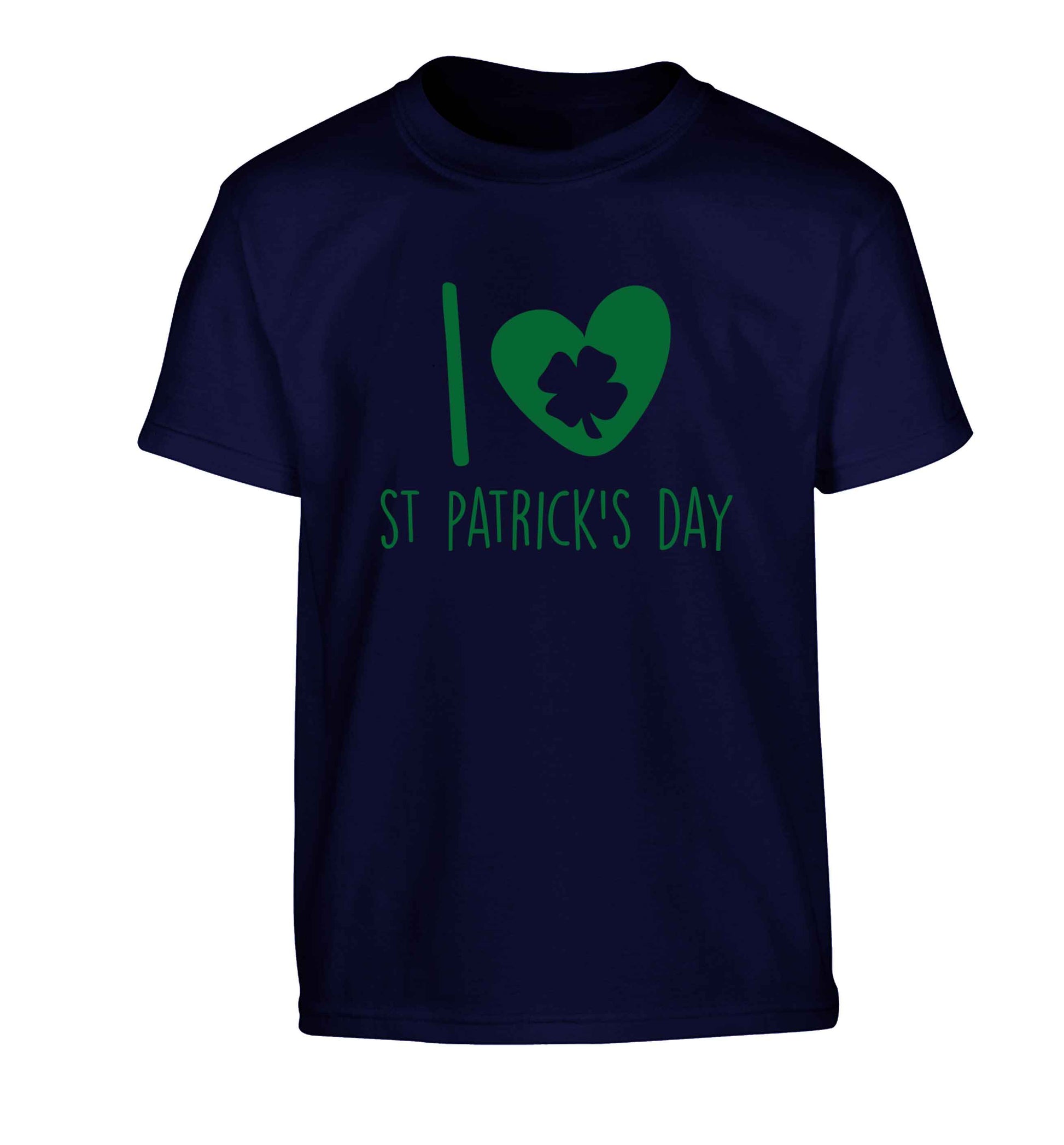 I love St.Patricks day Children's navy Tshirt 12-13 Years