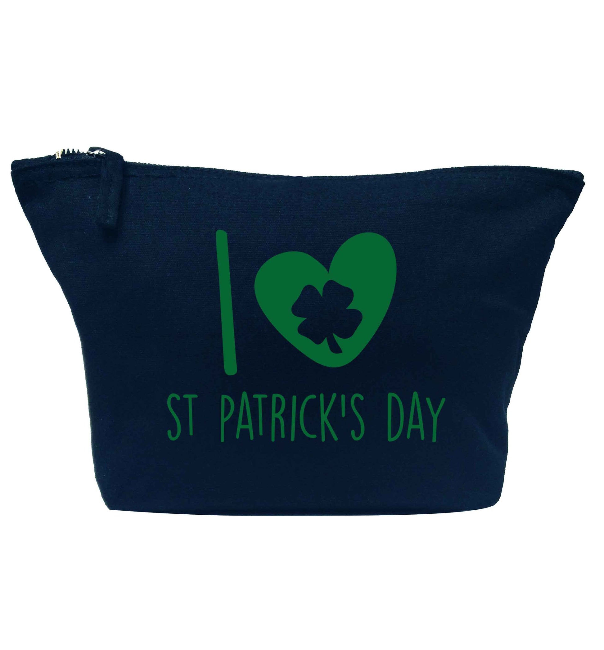 I love St.Patricks day navy makeup bag