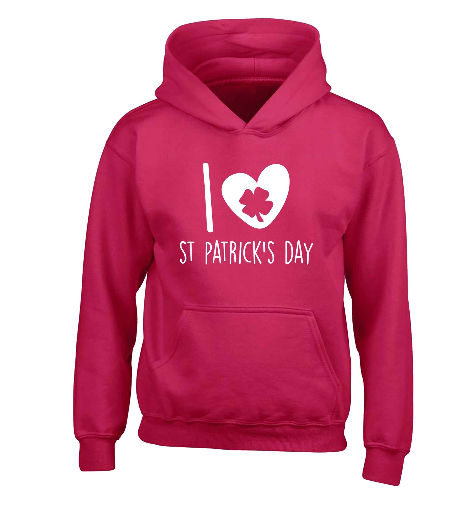 I love St.Patricks day children's pink hoodie 12-13 Years