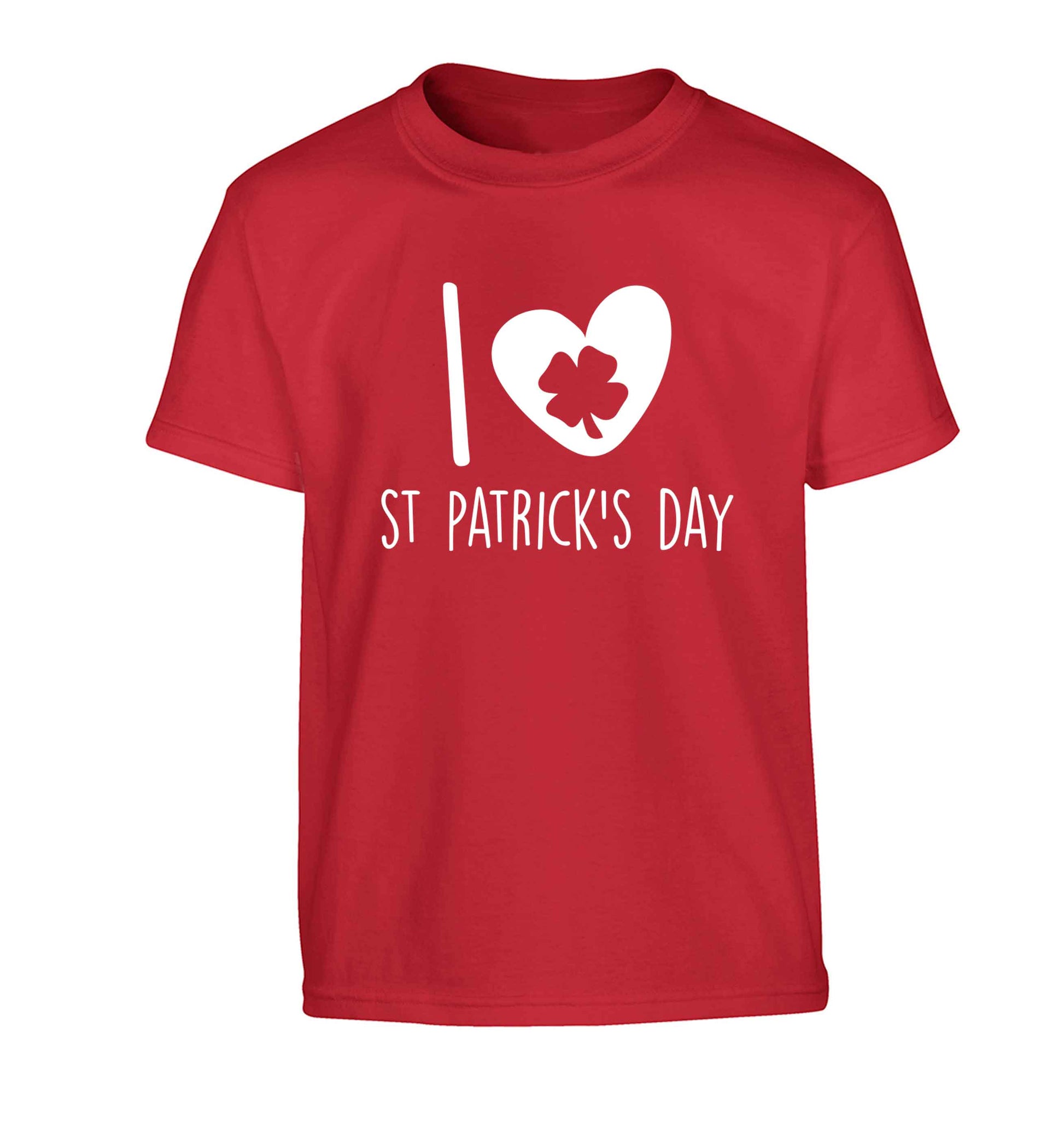 I love St.Patricks day Children's red Tshirt 12-13 Years