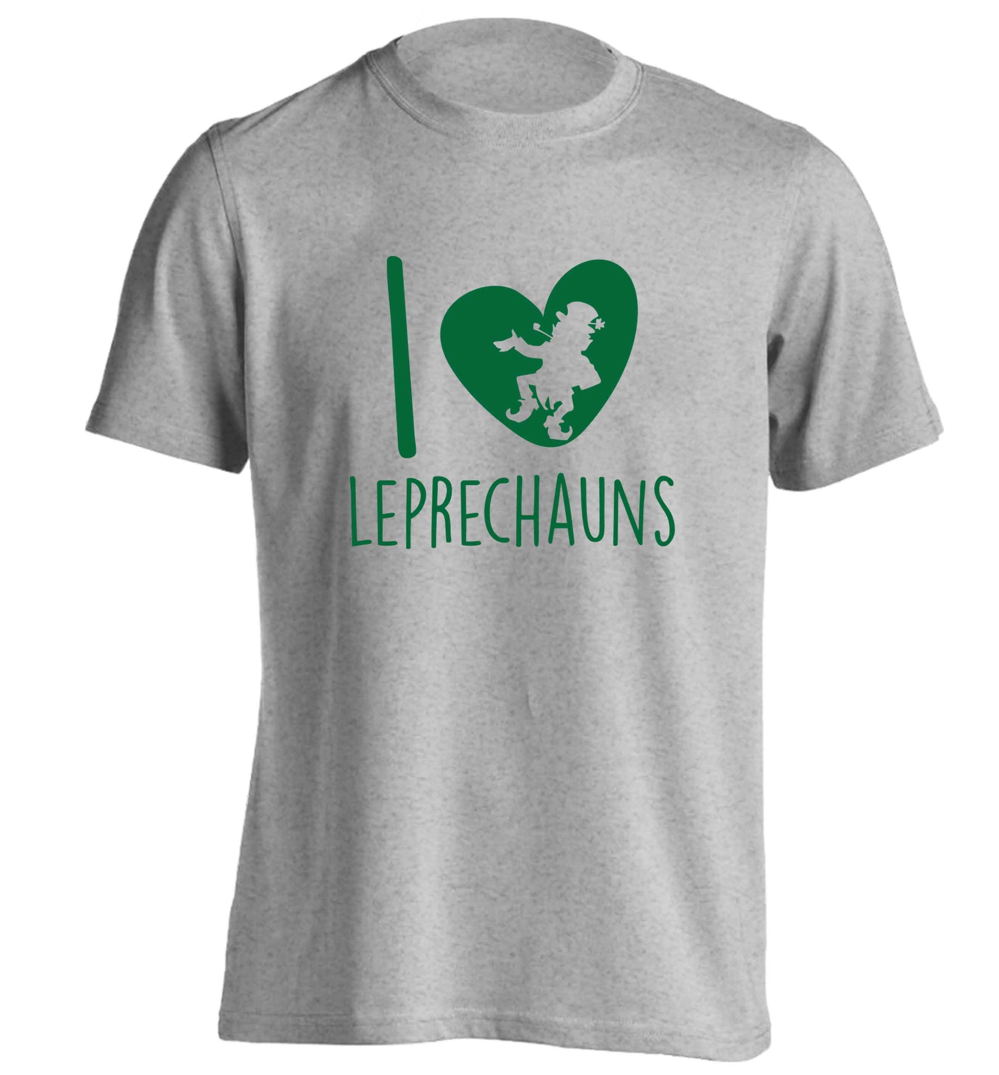 I love leprechauns adults unisex grey Tshirt 2XL